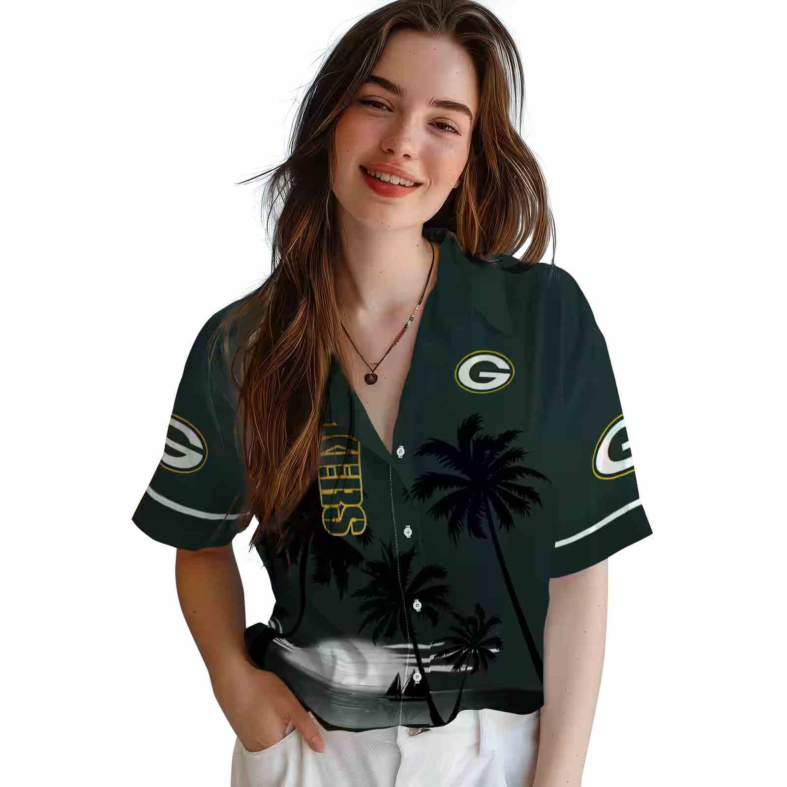 green bay packers beach sunset green black hawaiian shirt latest model