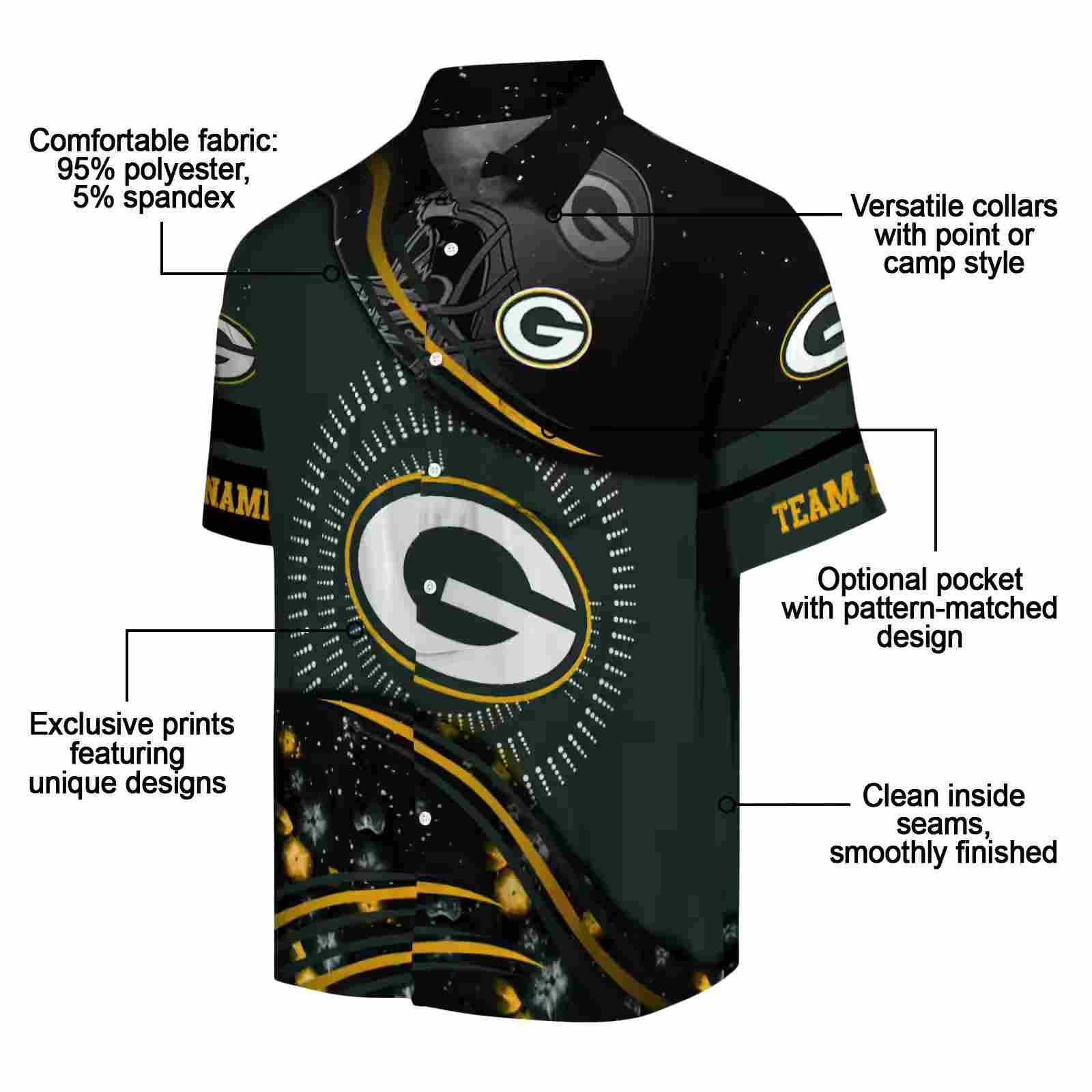 green bay packers football wave green black hawaiian shirt new arrival