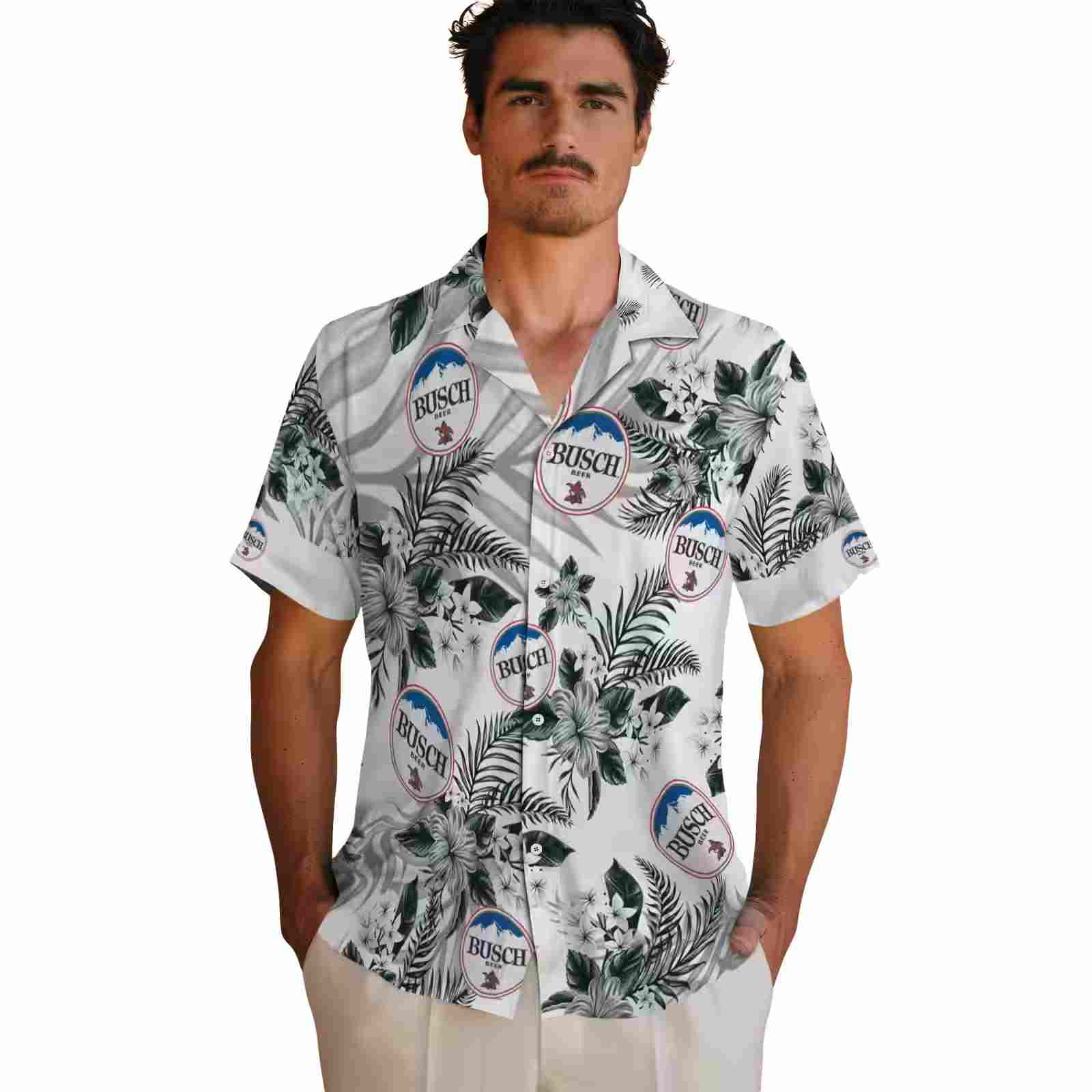 green bay packers hibiscus palm leaves green white hawaiian shirt fashion forward