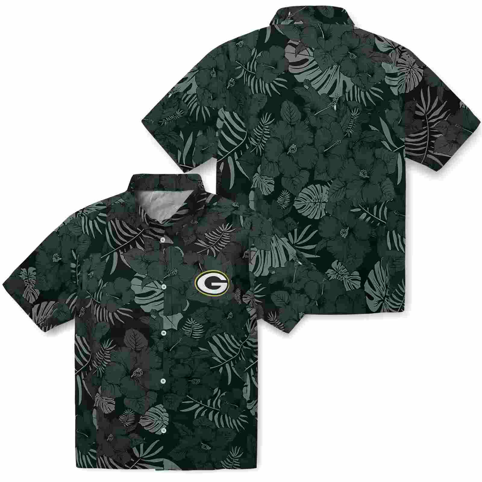 green bay packers jungle vibes green hawaiian shirt high quality