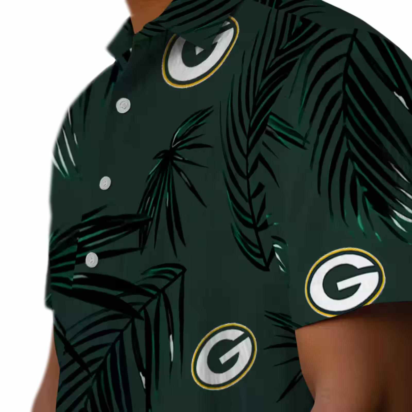 green bay packers palm leaf green hawaiian shirt trendy