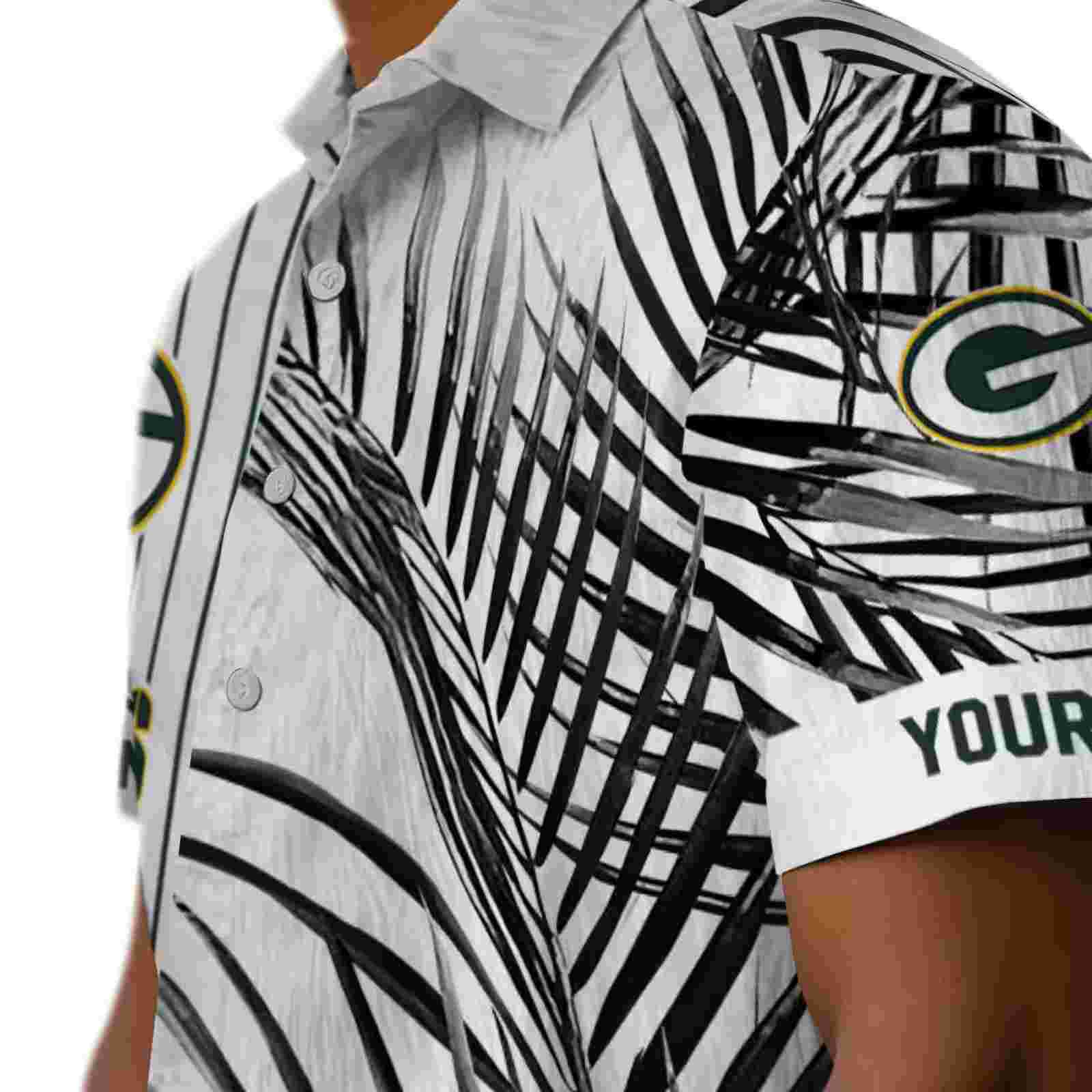 green bay packers palm stripes green black white hawaiian shirt trendy