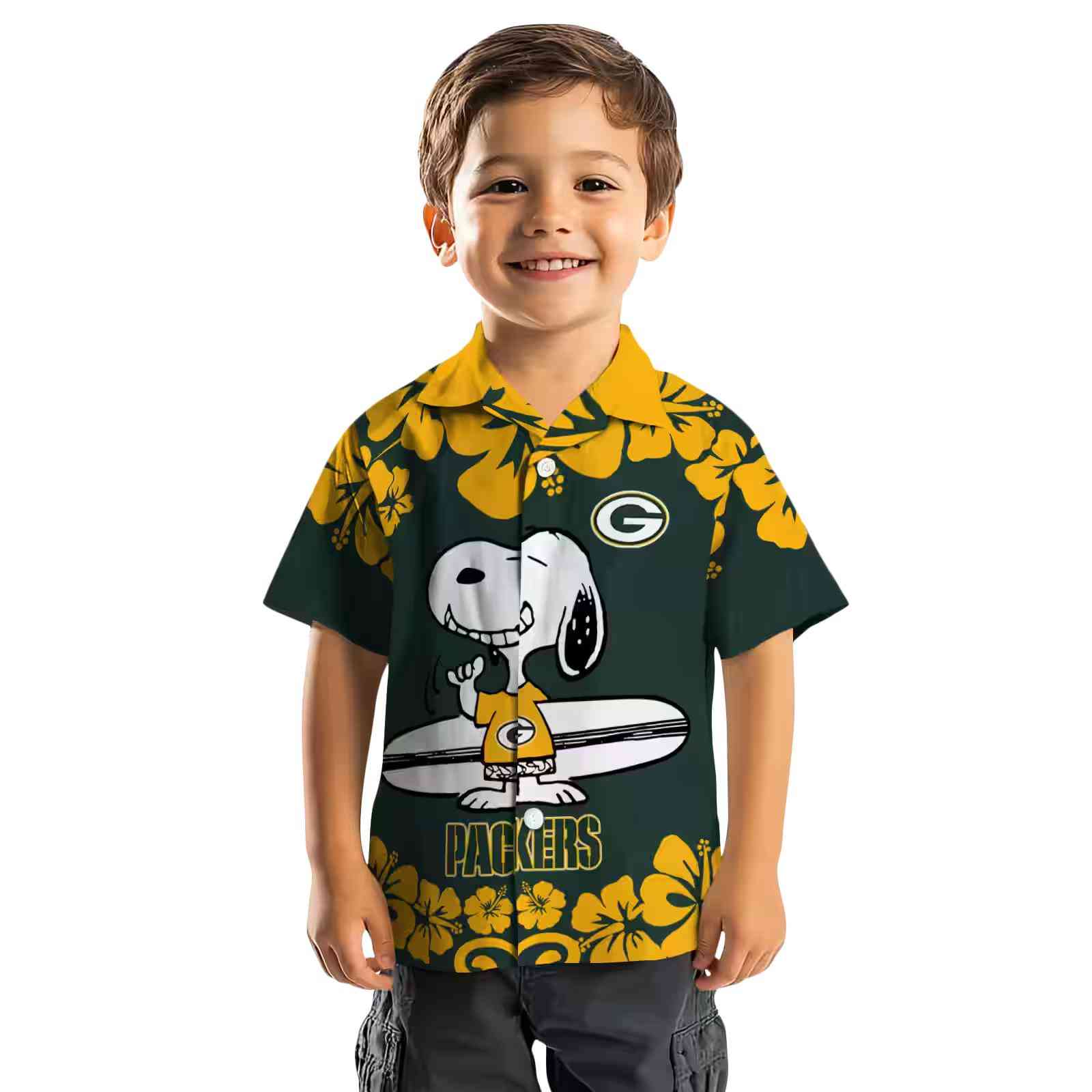 green bay packers snoopy surf green white hawaiian shirt top rated