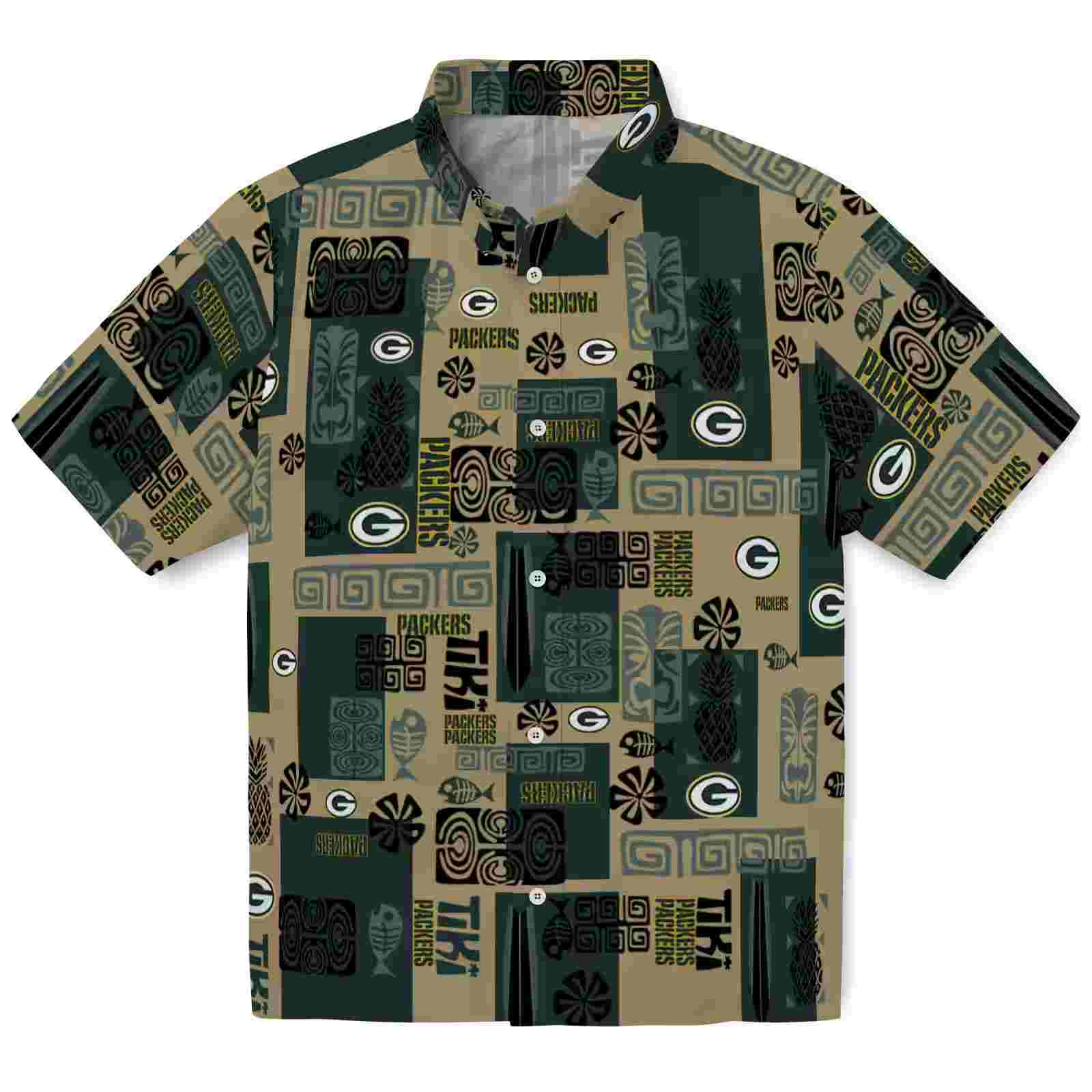 Green Bay Packers Tribal Symbols Green Hawaiian Shirt