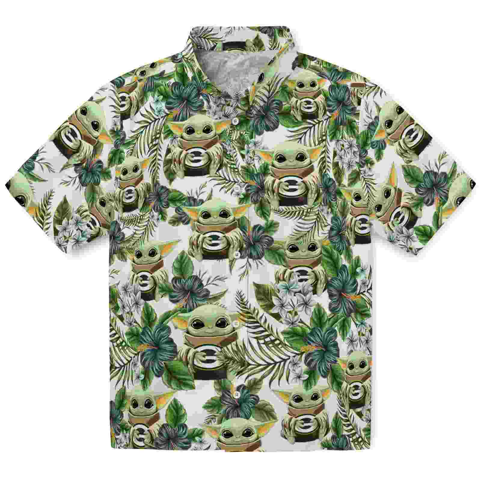 Green Bay Packers Tropical Yoda Green Hawaiian Shirt