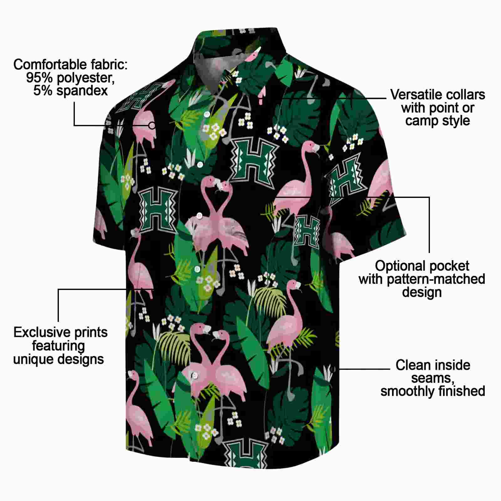 hawaii rainbow warriors flamingo foliage green hawaiian shirt new arrival