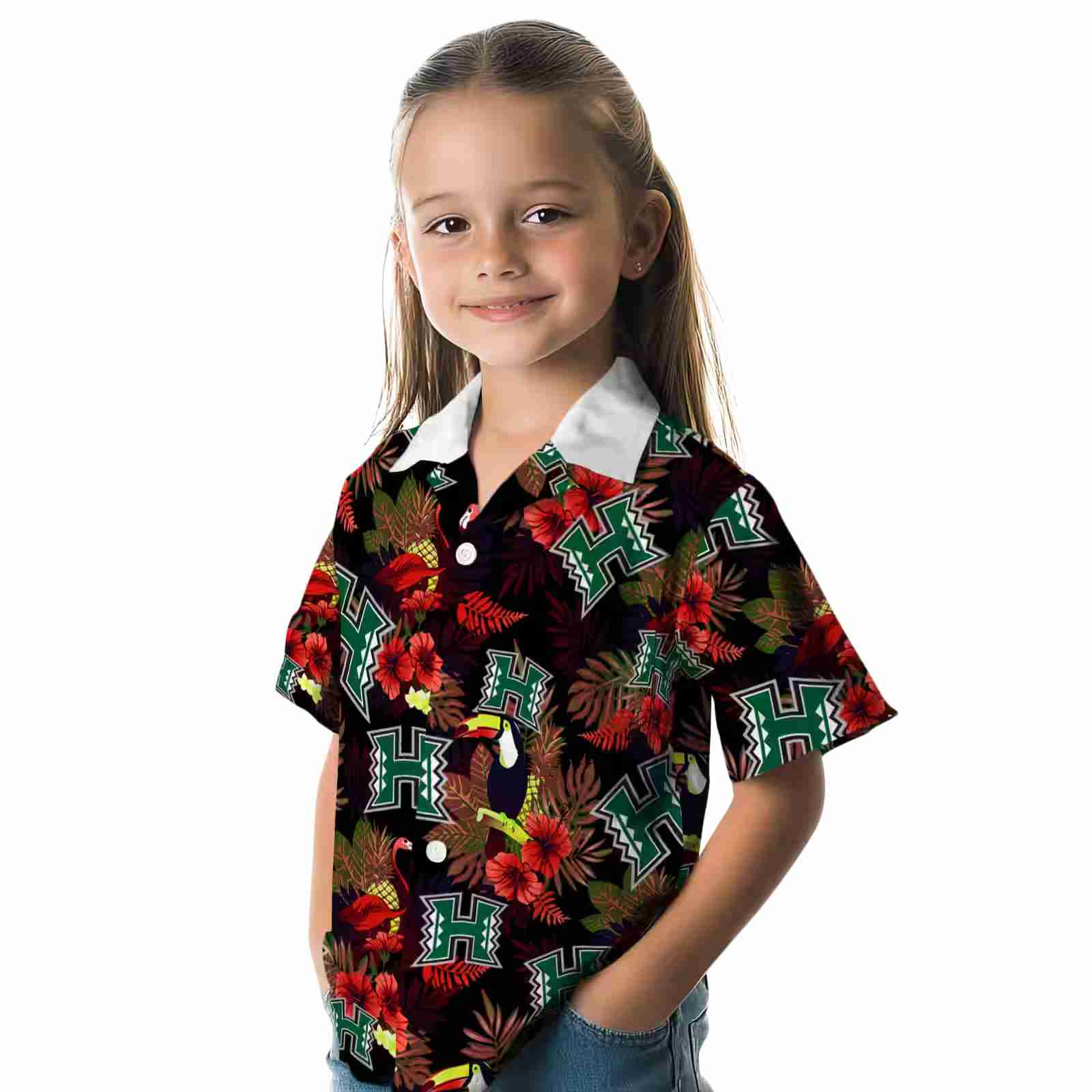 hawaii rainbow warriors floral toucan green red hawaiian shirt premium grade