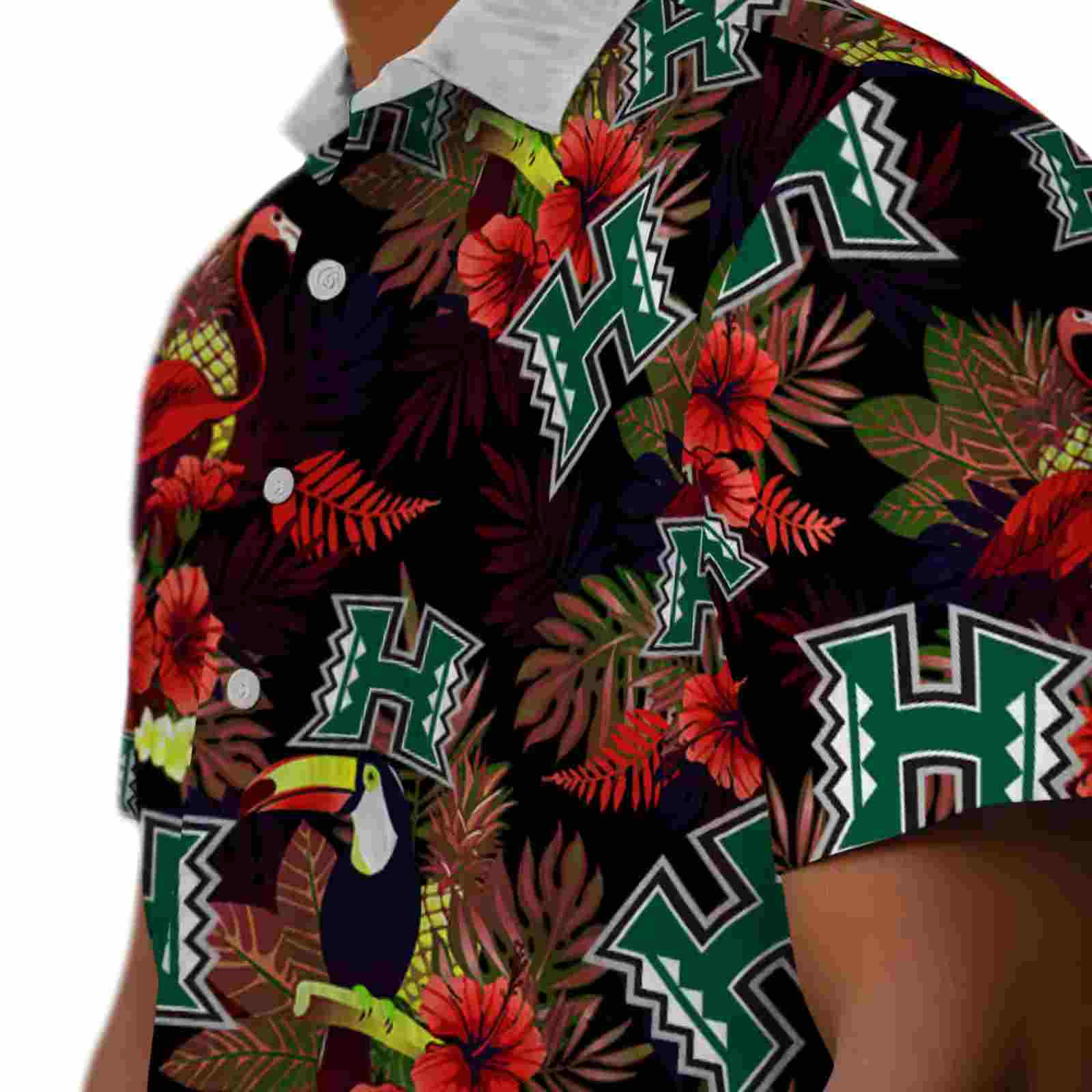 hawaii rainbow warriors floral toucan green red hawaiian shirt trendy