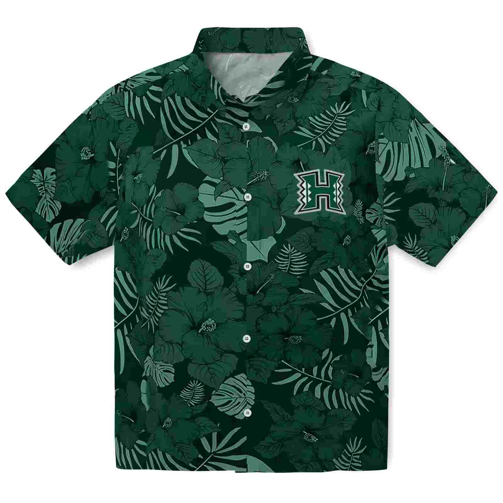 Hawaii Rainbow Warriors Jungle Vibes Green Hawaiian Shirt