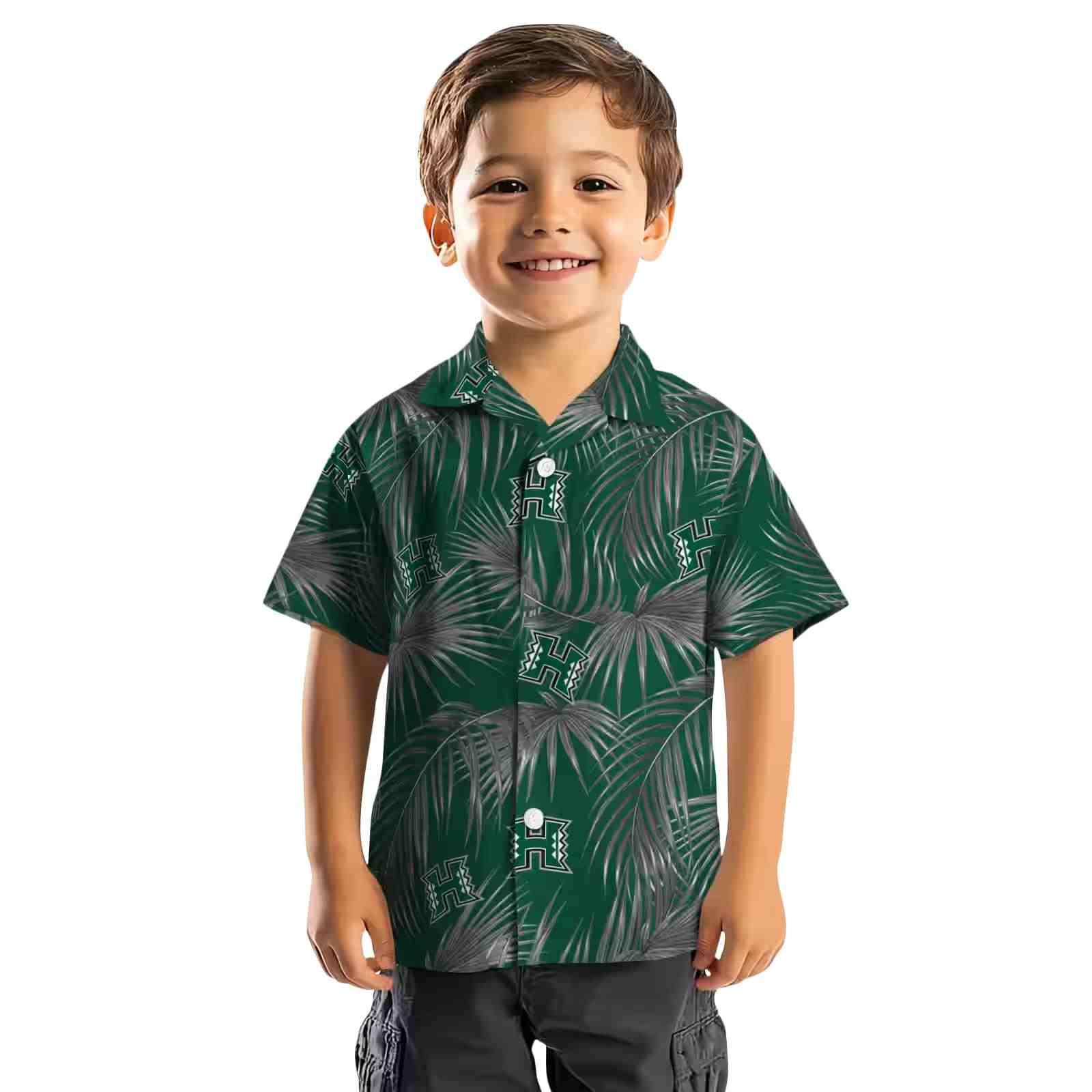 hawaii rainbow warriors leafy palms green hawaiian shirt top rated