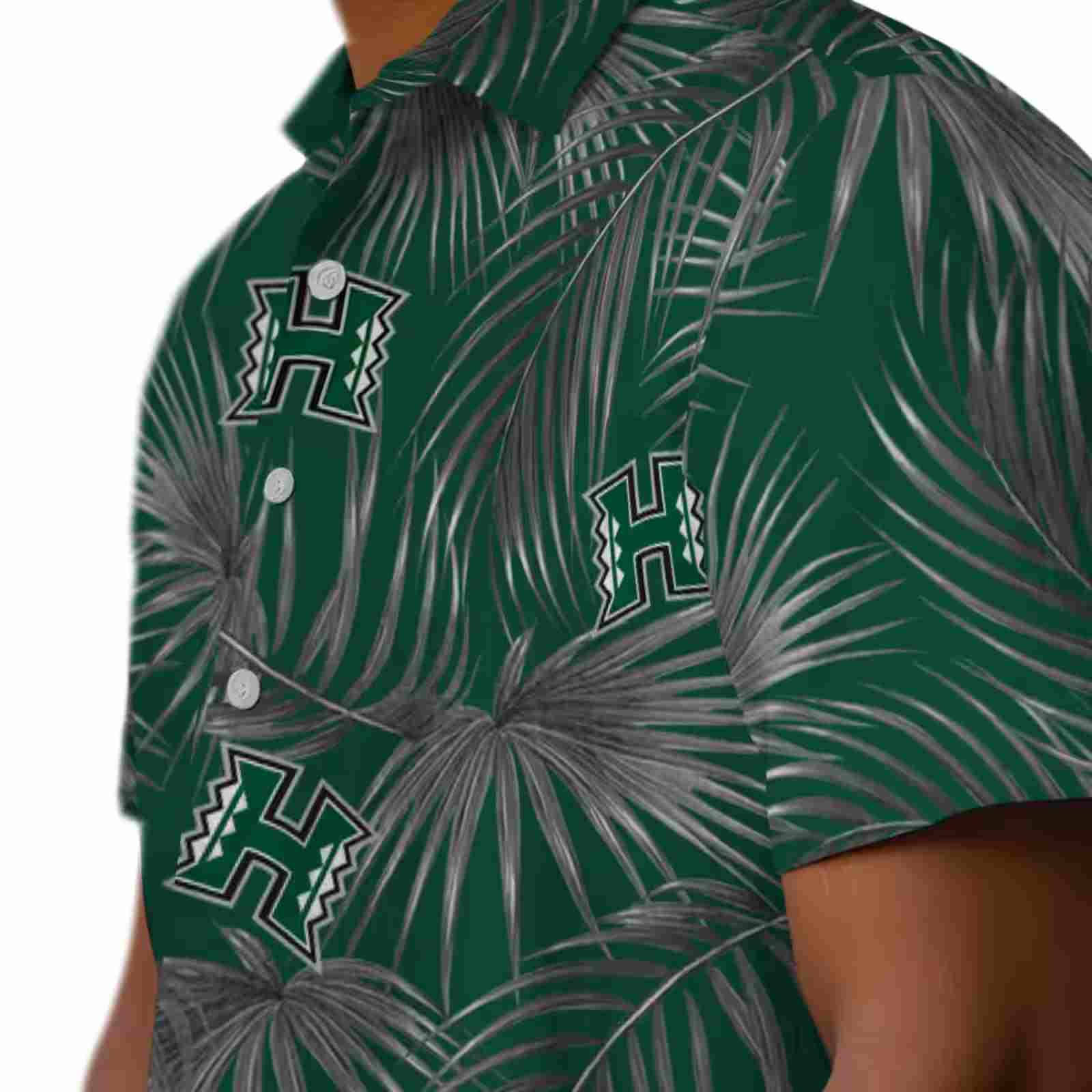 hawaii rainbow warriors leafy palms green hawaiian shirt trendy