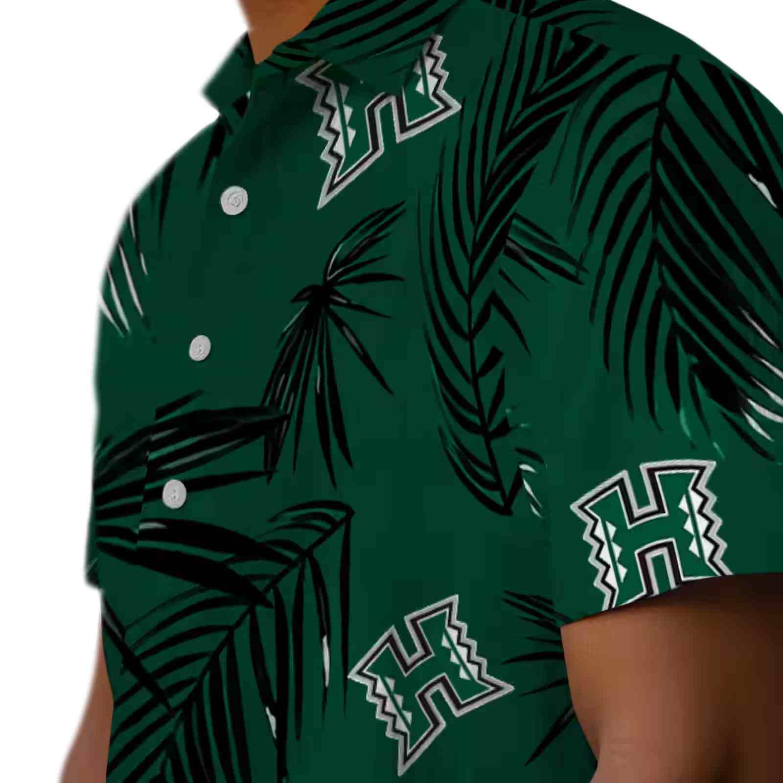 hawaii rainbow warriors palm leaf green hawaiian shirt trendy