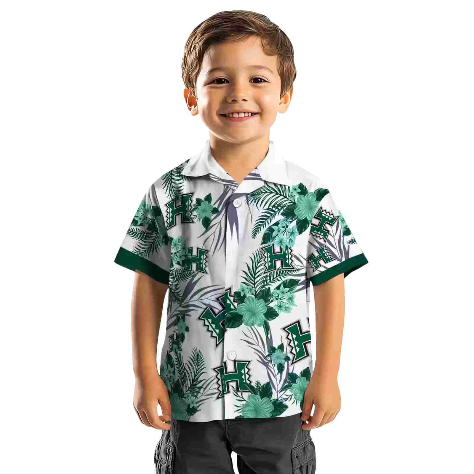 hawaii rainbow warriors patriotic hibiscus design green white hawaiian shirt top rated