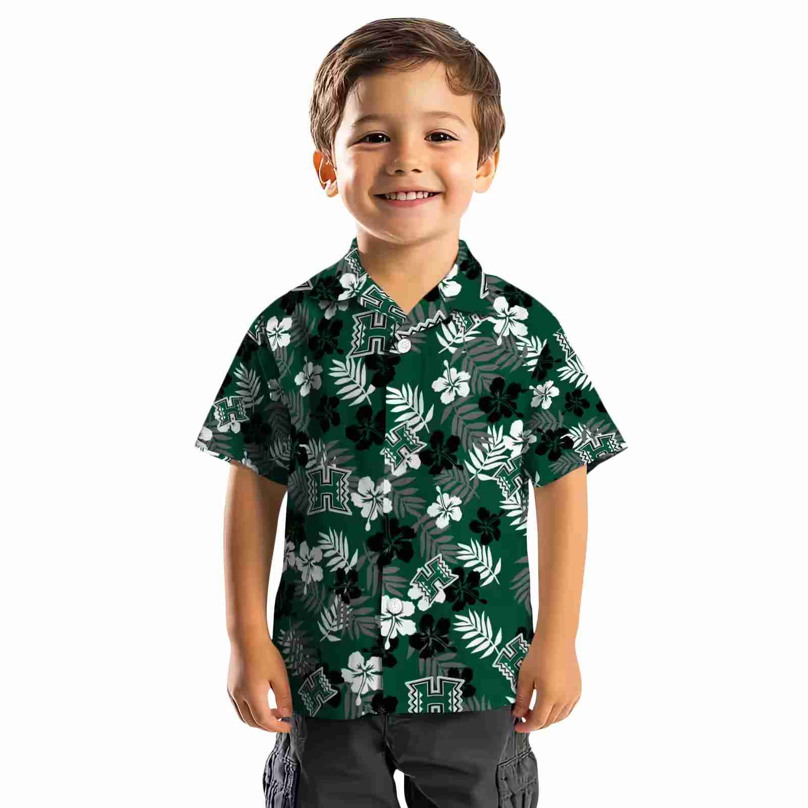 hawaii rainbow warriors tropical floral green hawaiian shirt top rated