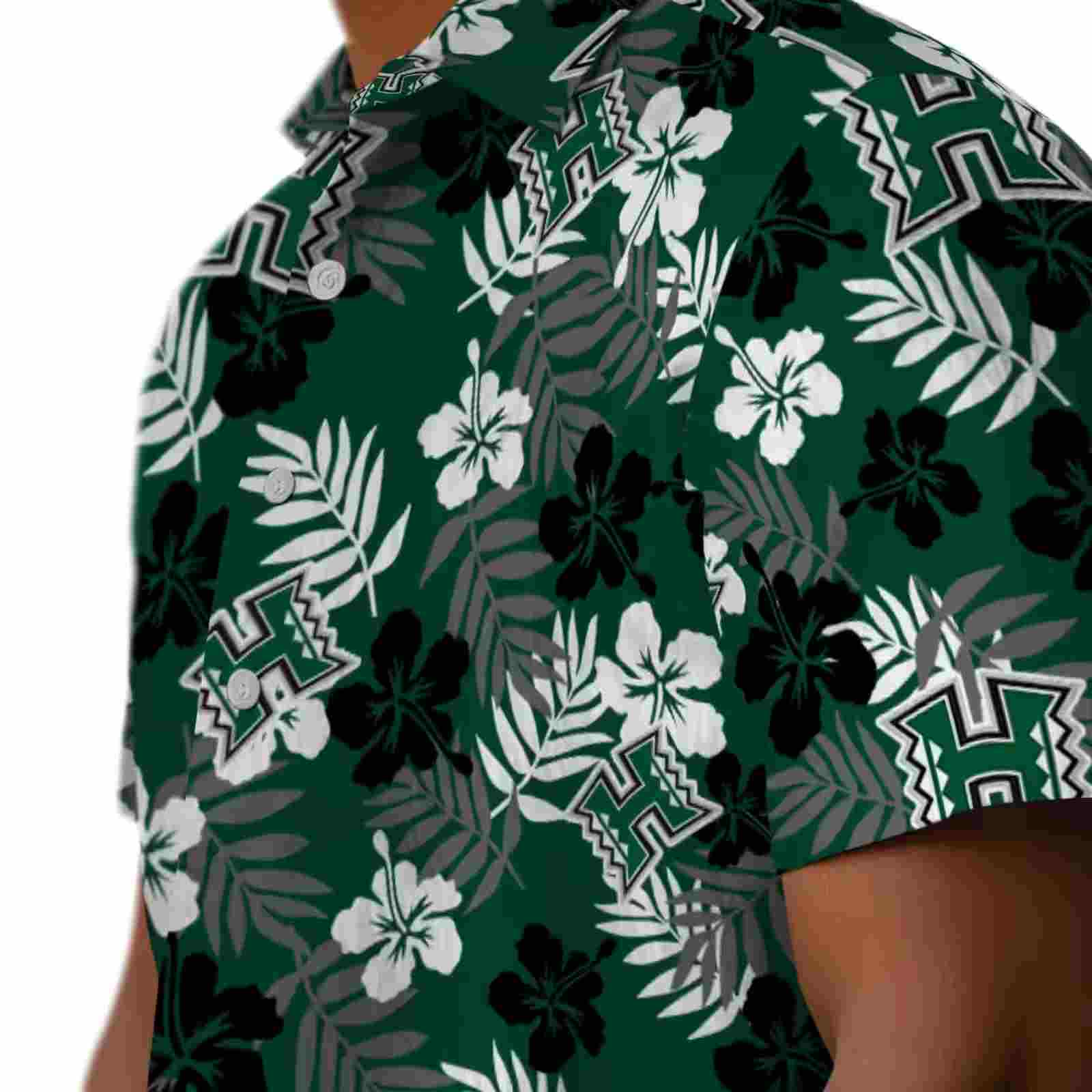 hawaii rainbow warriors tropical floral green hawaiian shirt trendy