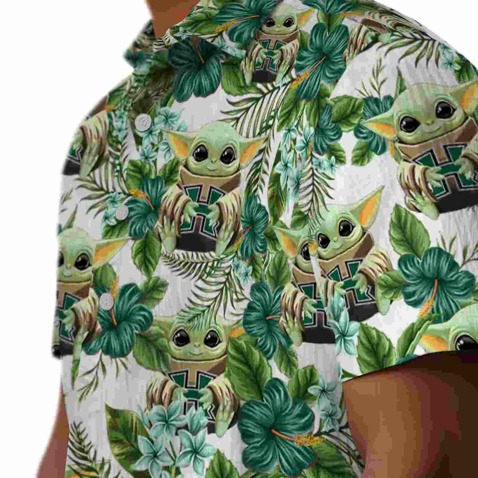 hawaii rainbow warriors tropical yoda green hawaiian shirt trendy