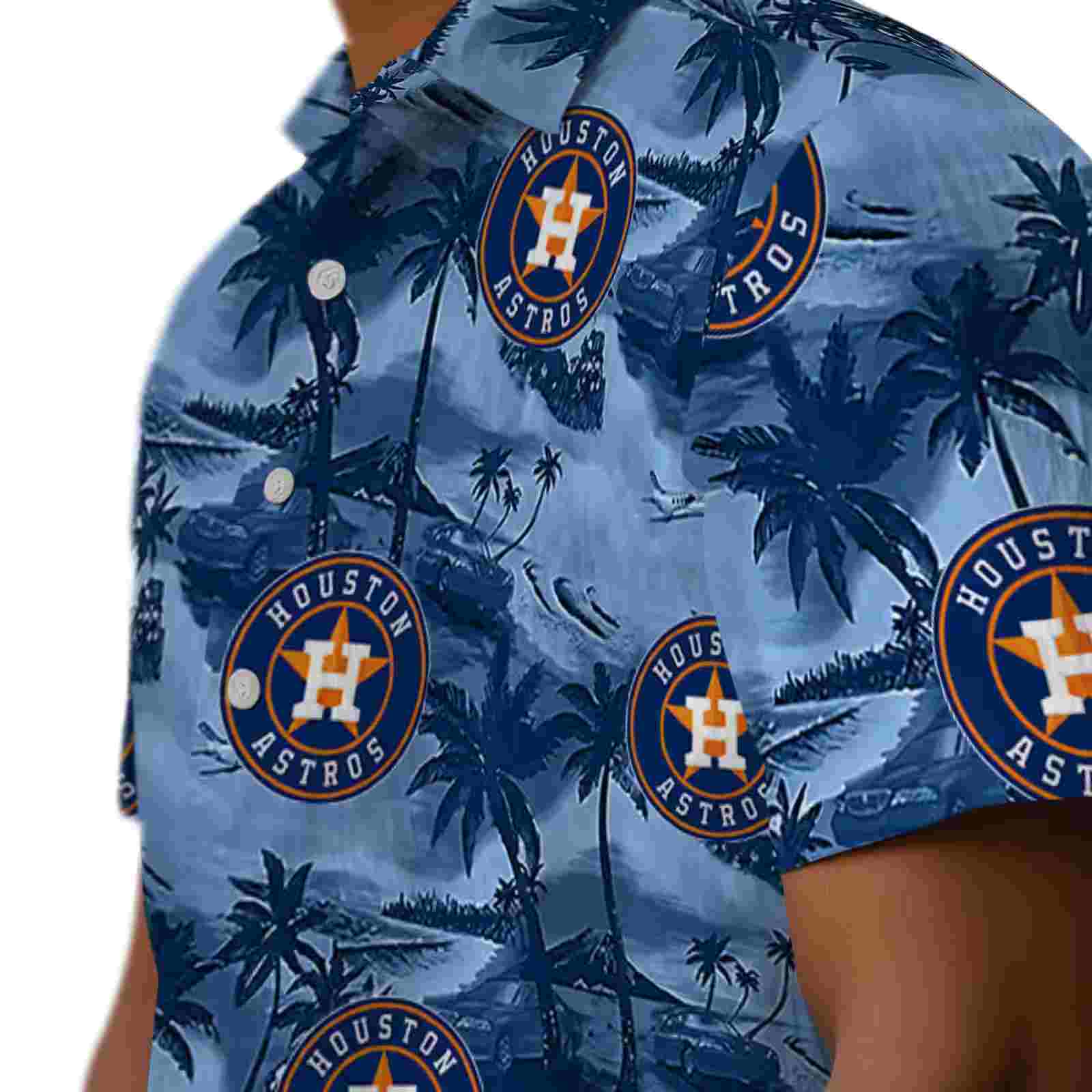 houston astros coastal palms blue hawaiian shirt trendy