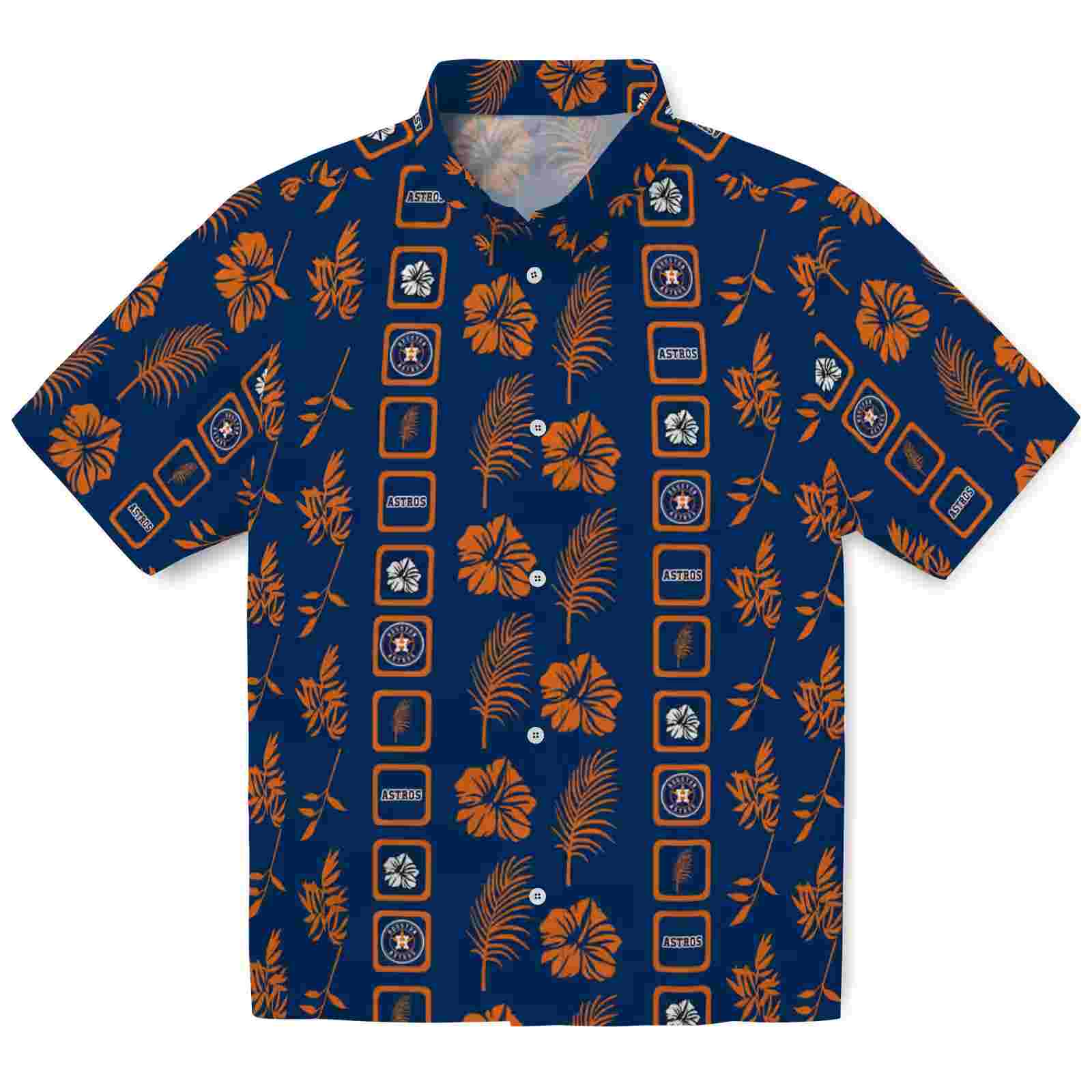 Houston Astros Framed Floral Blue Hawaiian Shirt