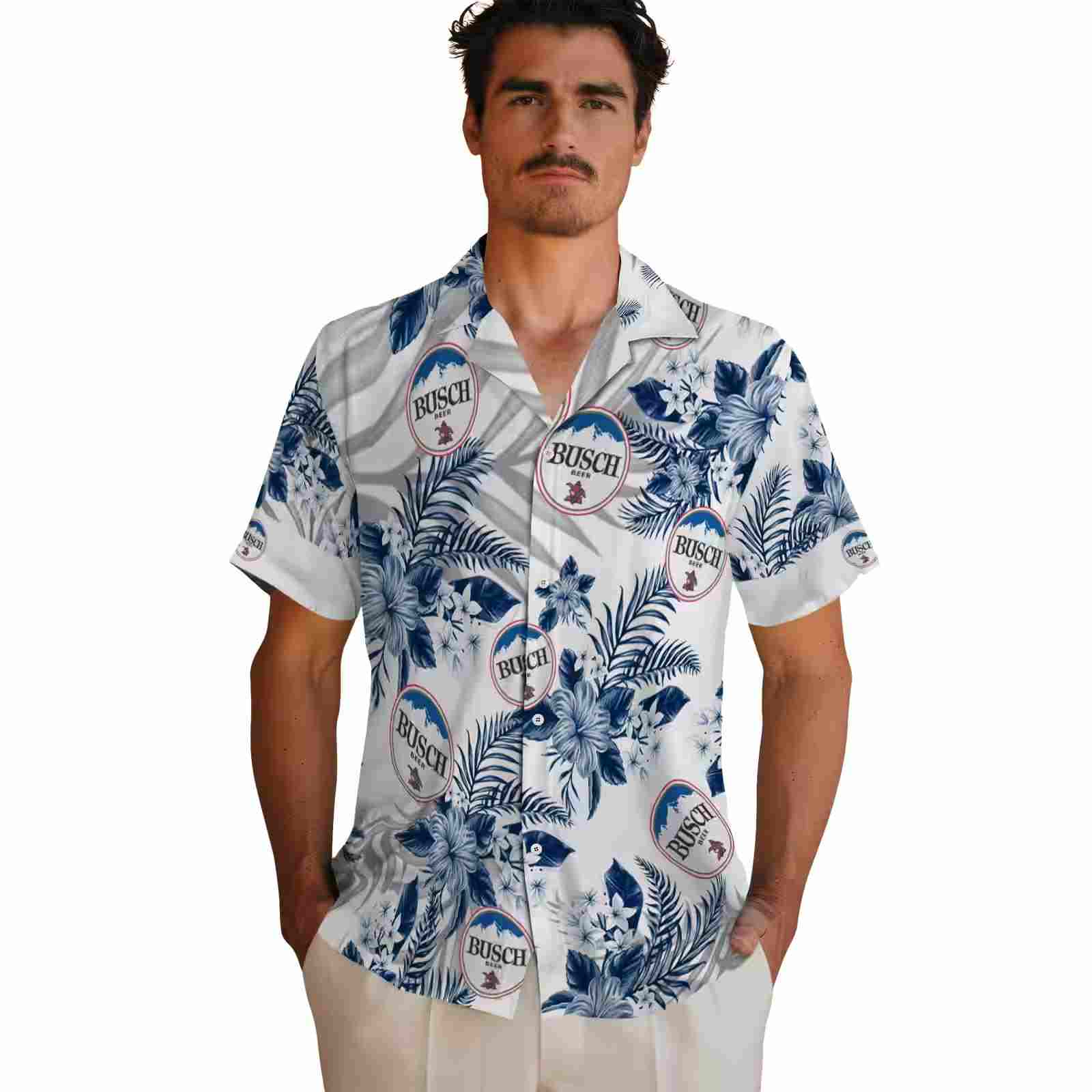 houston astros hibiscus palm leaves blue white hawaiian shirt fashion forward