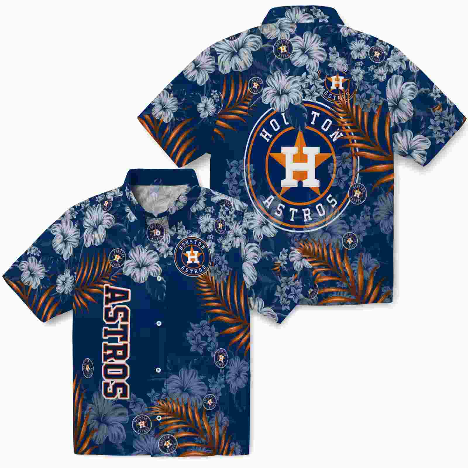 houston astros hibiscus print blue hawaiian shirt high quality