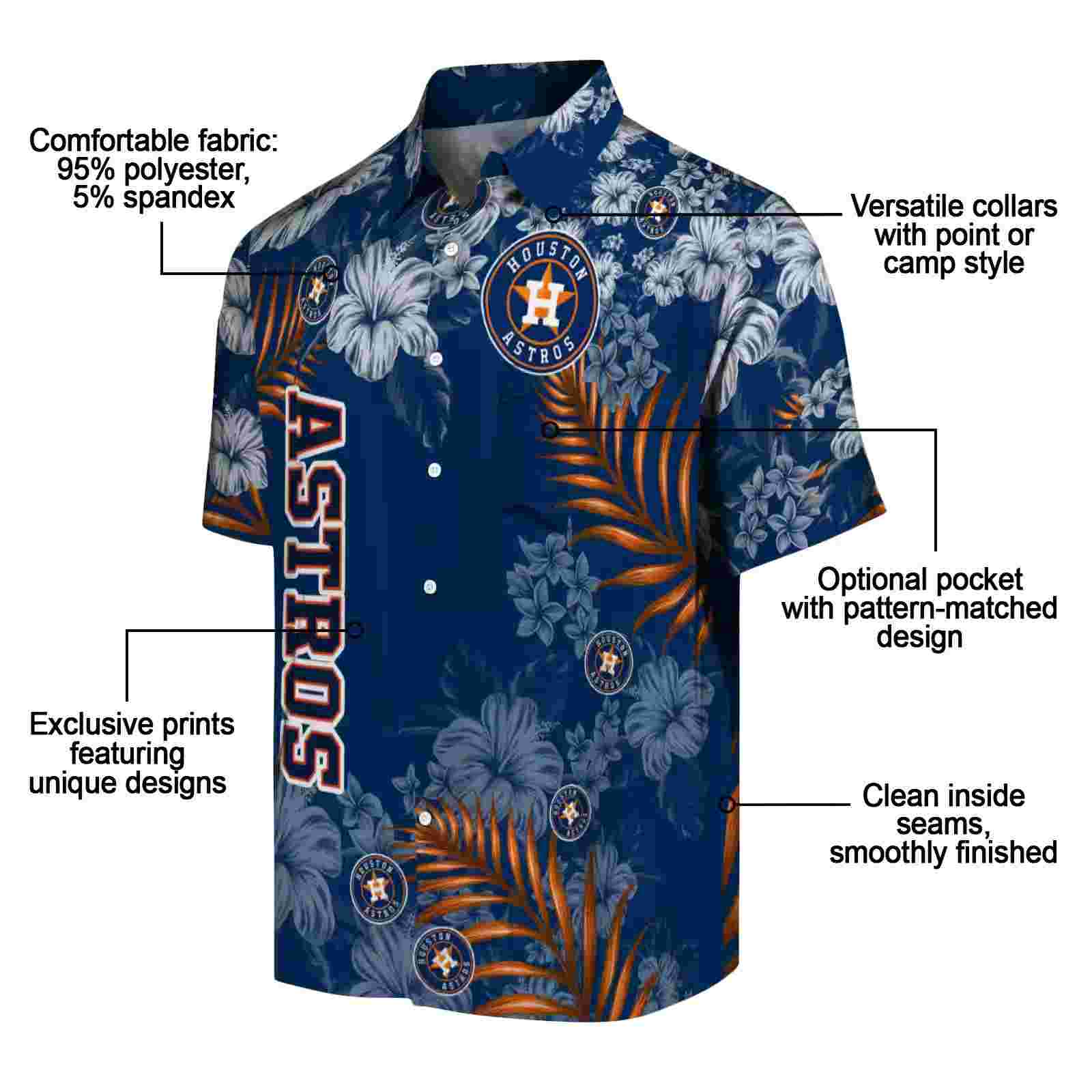 houston astros hibiscus print blue hawaiian shirt new arrival