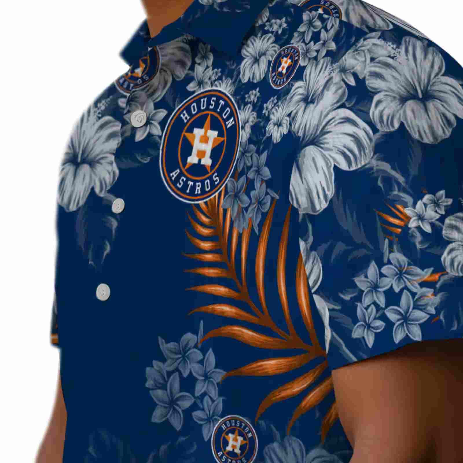 houston astros hibiscus print blue hawaiian shirt trendy