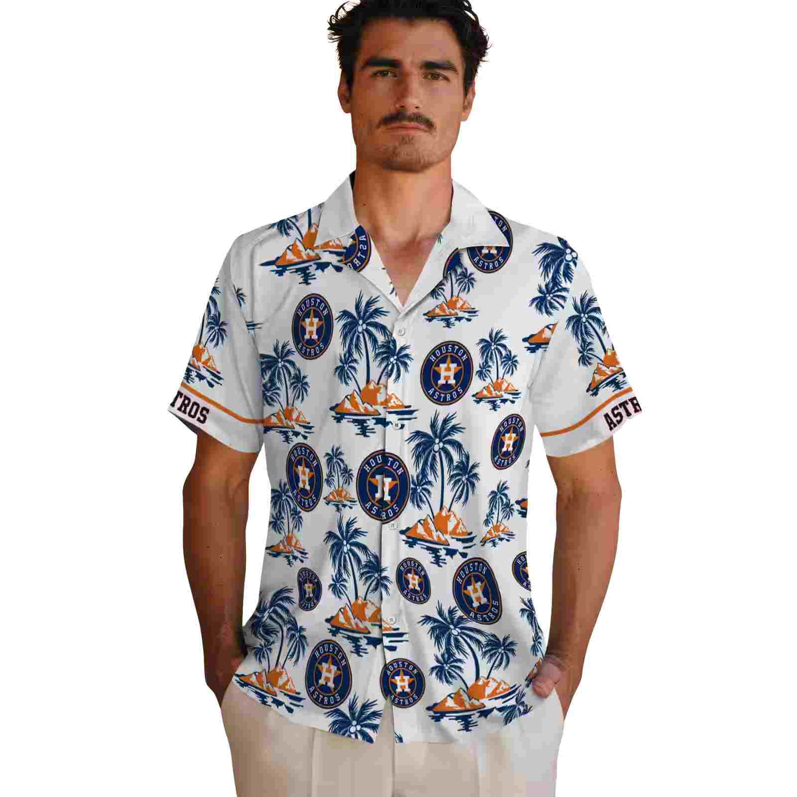 houston astros palm island print blue white hawaiian shirt fashion forward