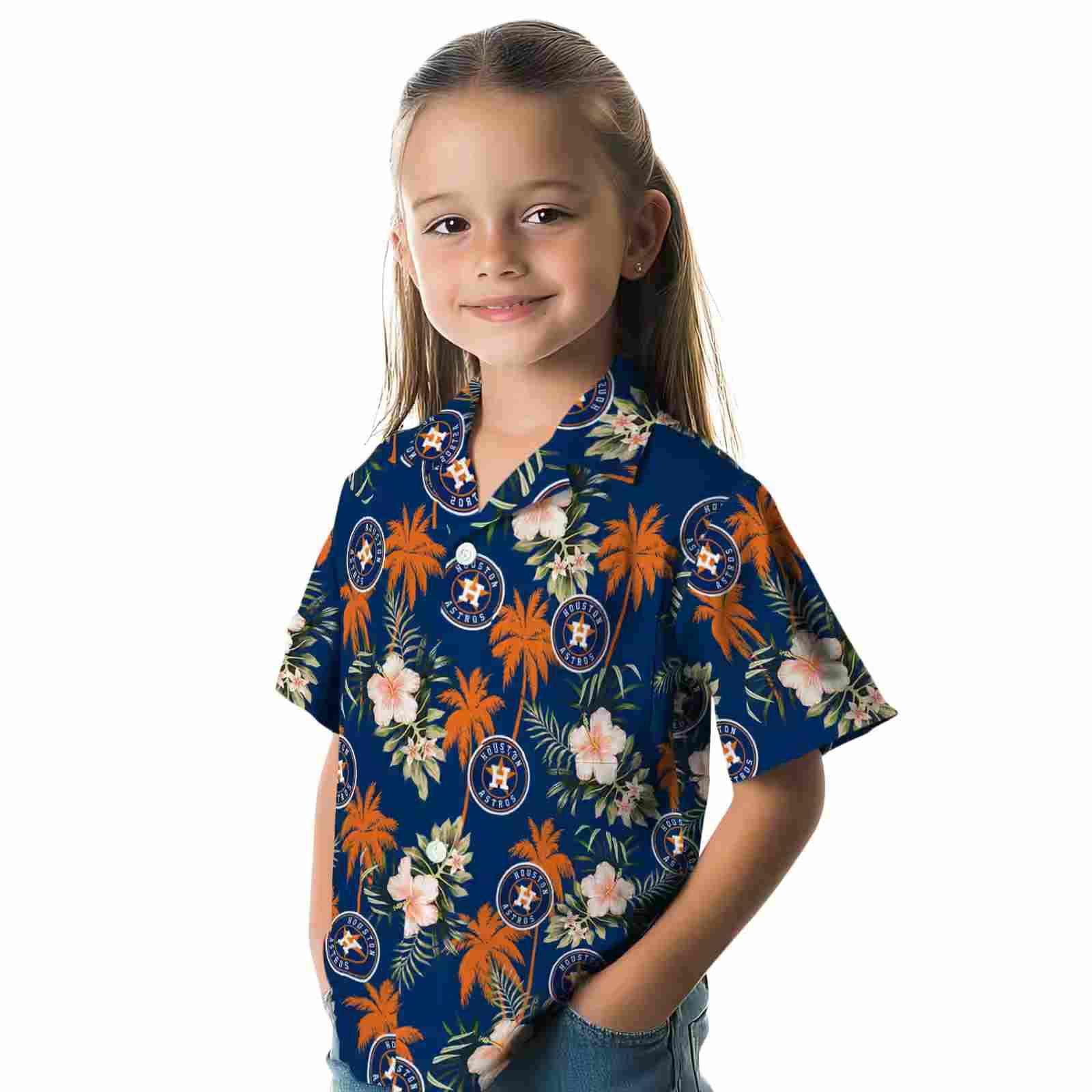 houston astros palm tree flower blue hawaiian shirt premium grade