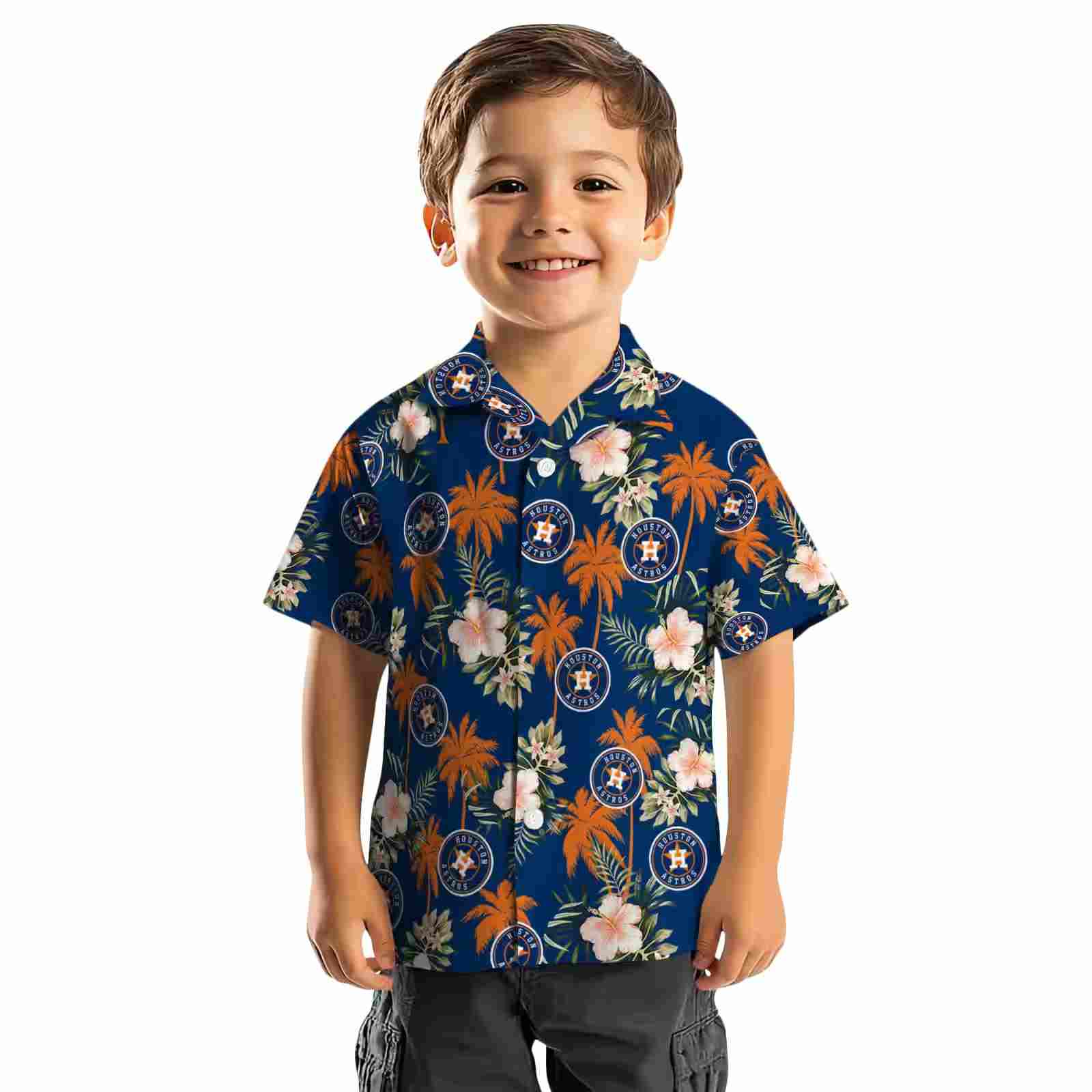 houston astros palm tree flower blue hawaiian shirt top rated