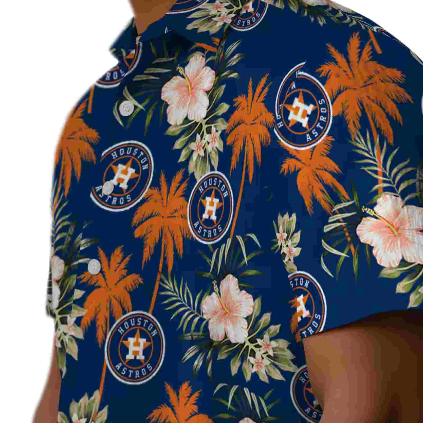 houston astros palm tree flower blue hawaiian shirt trendy