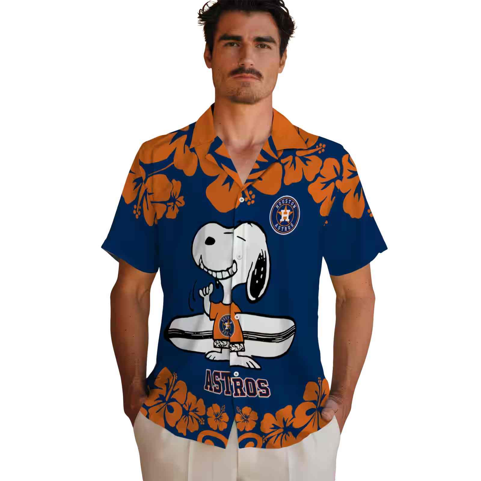 houston astros snoopy surf blue white hawaiian shirt fashion forward