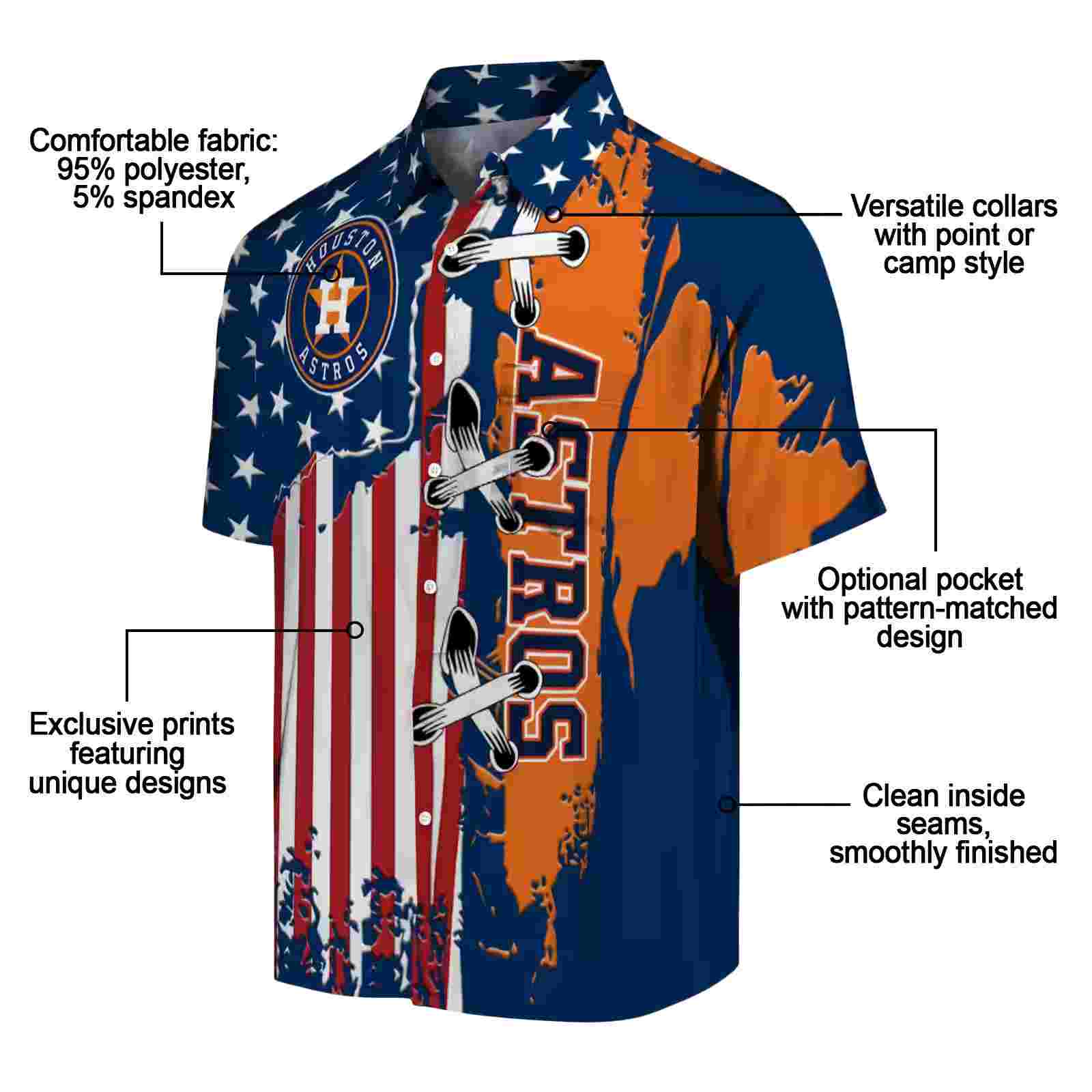 houston astros stitched flag blue hawaiian shirt new arrival