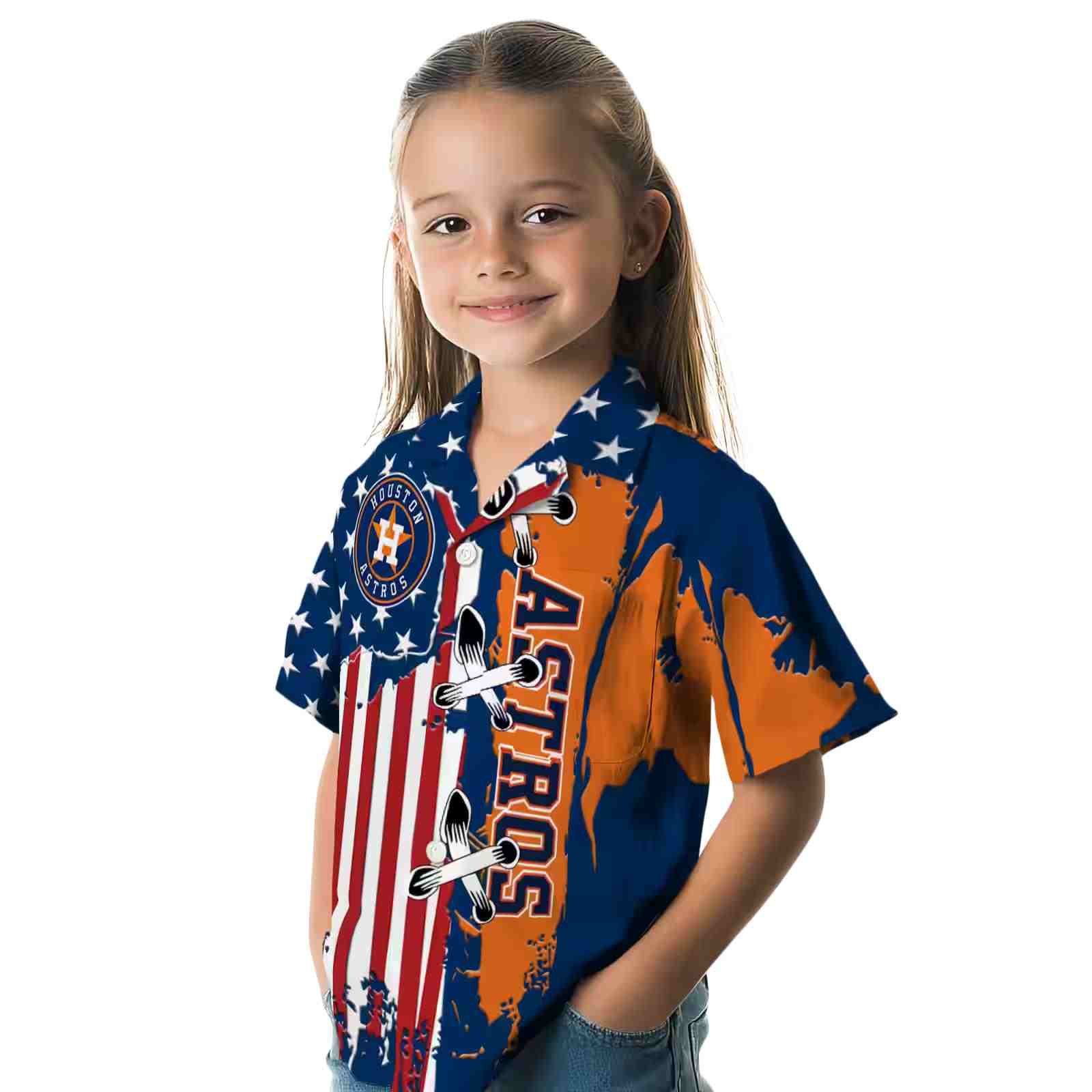 houston astros stitched flag blue hawaiian shirt premium grade