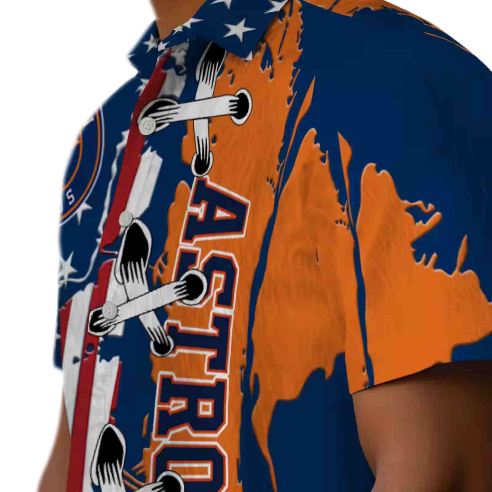 houston astros stitched flag blue hawaiian shirt trendy