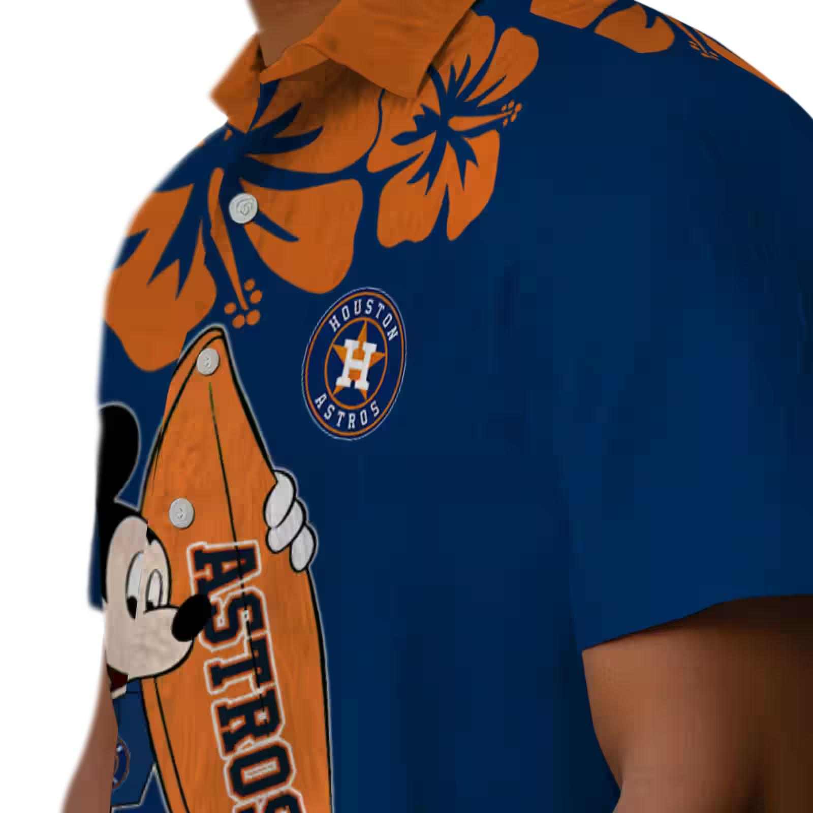 houston astros surfing mickey blue hawaiian shirt trendy