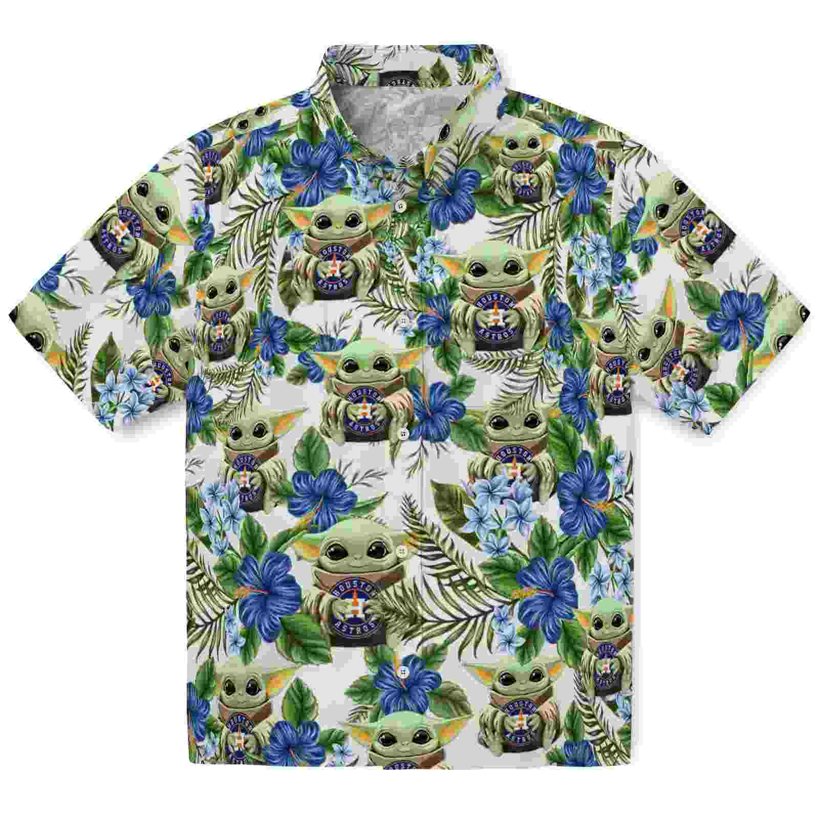 Houston Astros Tropical Yoda Green Hawaiian Shirt