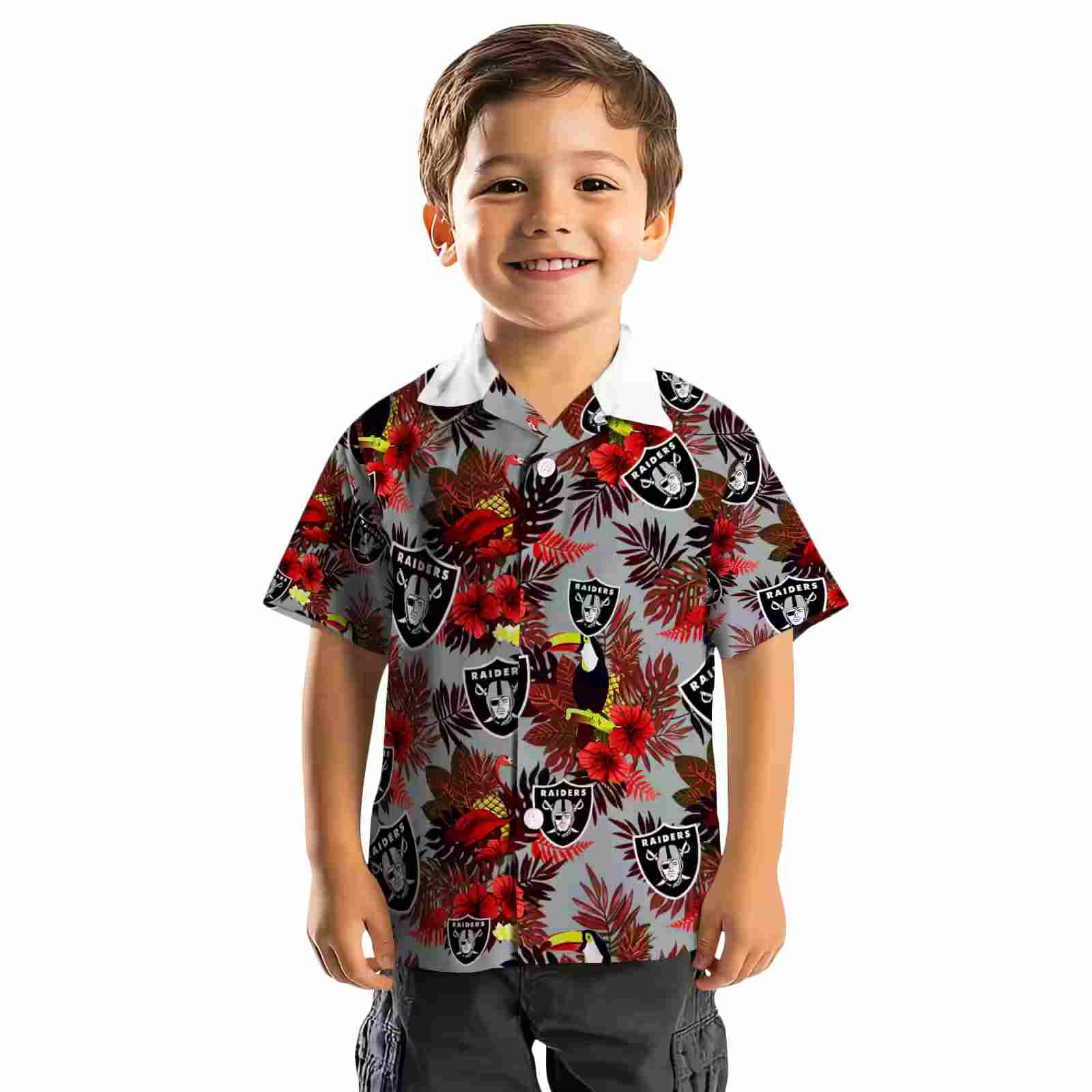 las vegas raiders floral toucan black red hawaiian shirt top rated