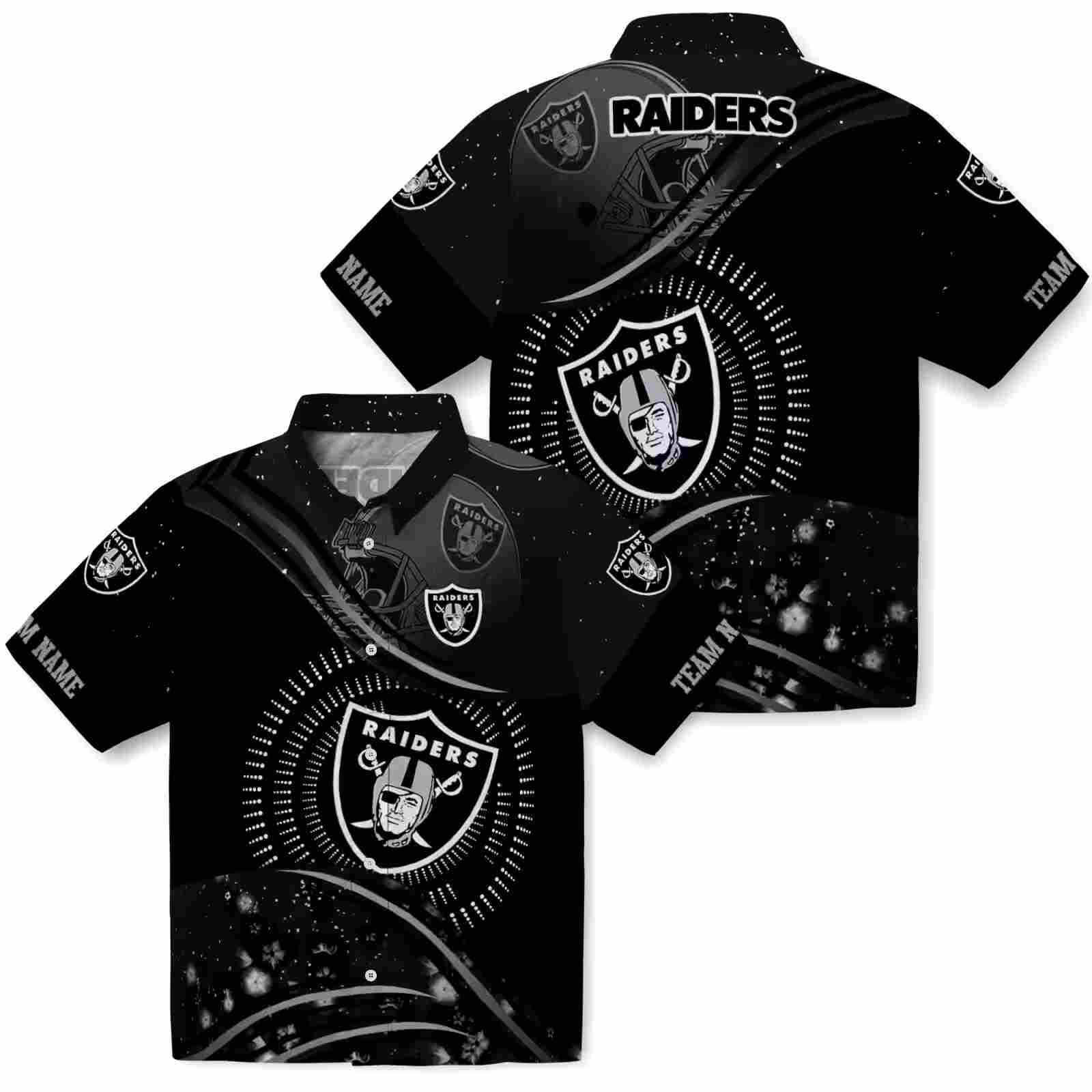 las vegas raiders football wave black hawaiian shirt high quality