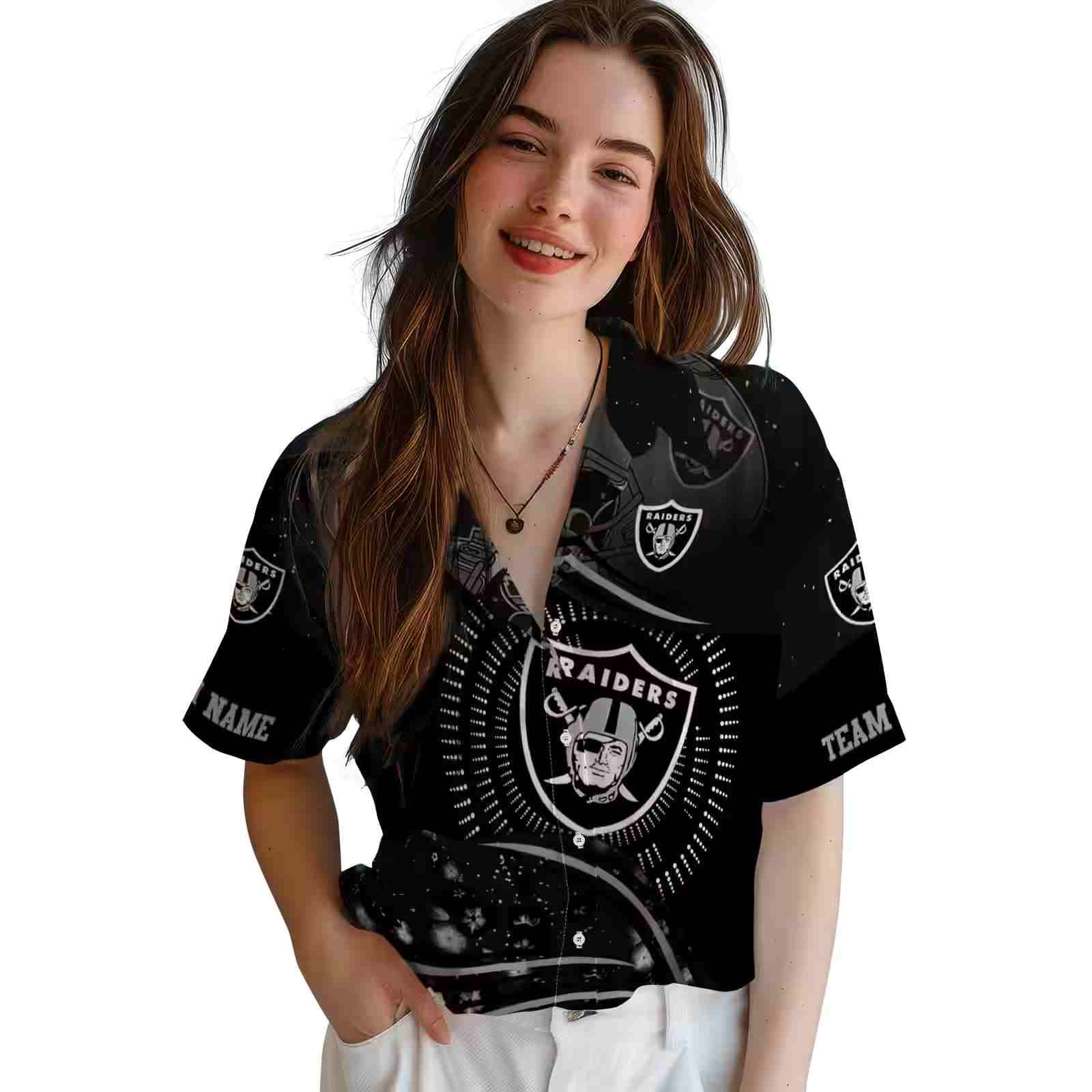 las vegas raiders football wave black hawaiian shirt latest model