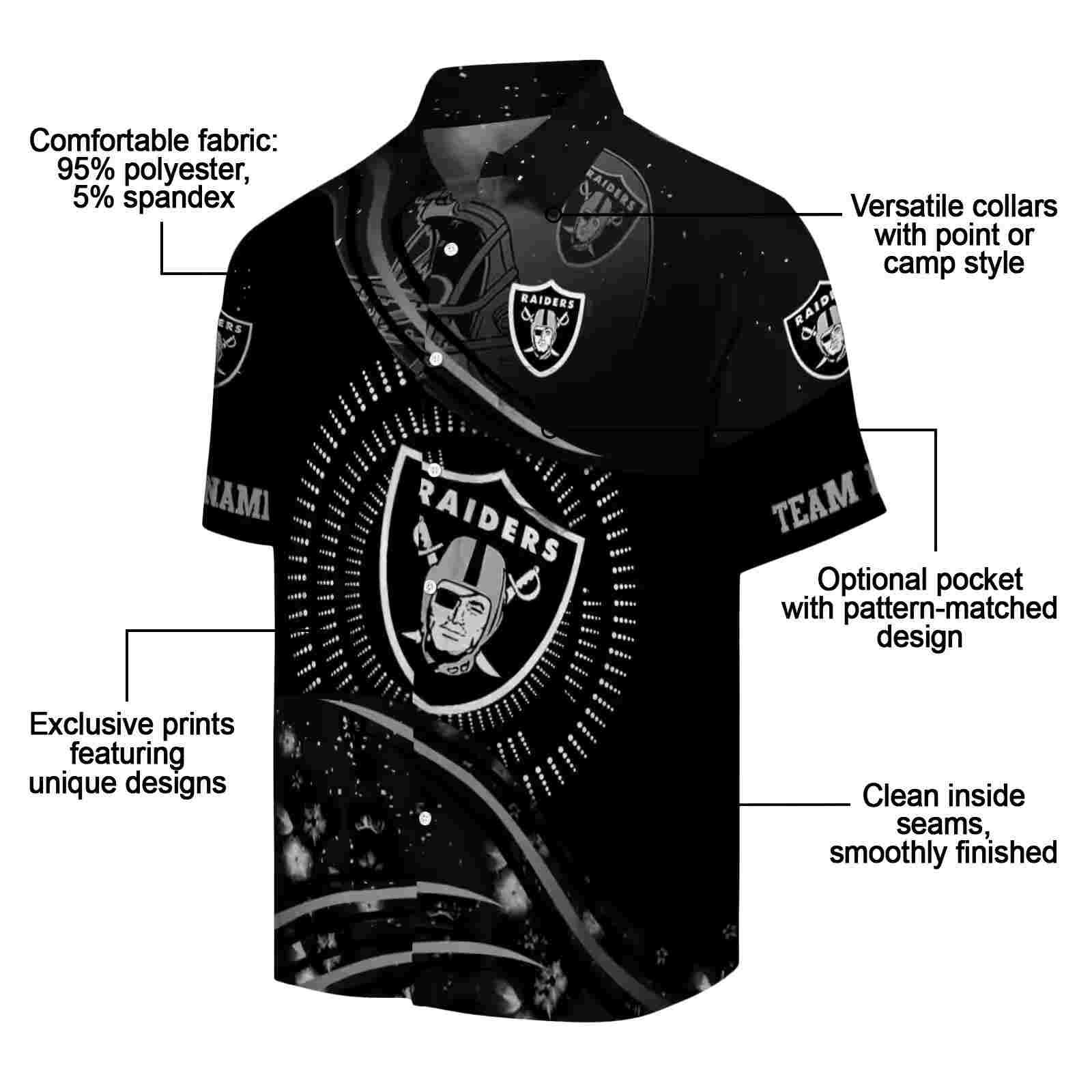 las vegas raiders football wave black hawaiian shirt new arrival