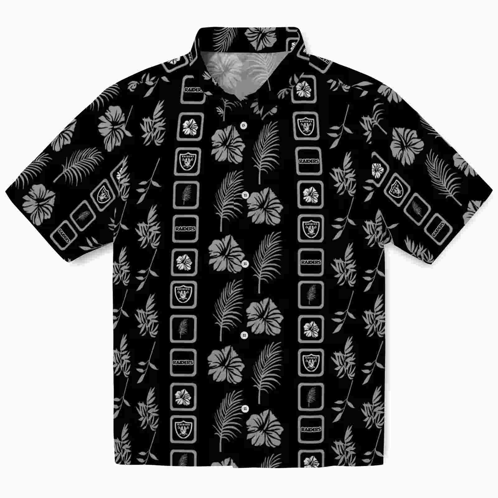 Las Vegas Raiders Framed Floral Black Hawaiian Shirt