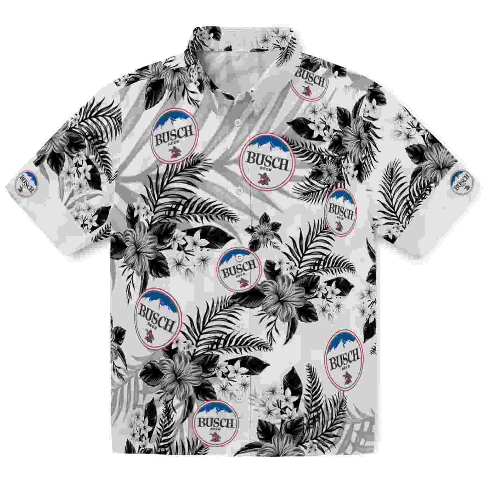 Las Vegas Raiders Hibiscus Palm Leaves Black White Hawaiian Shirt