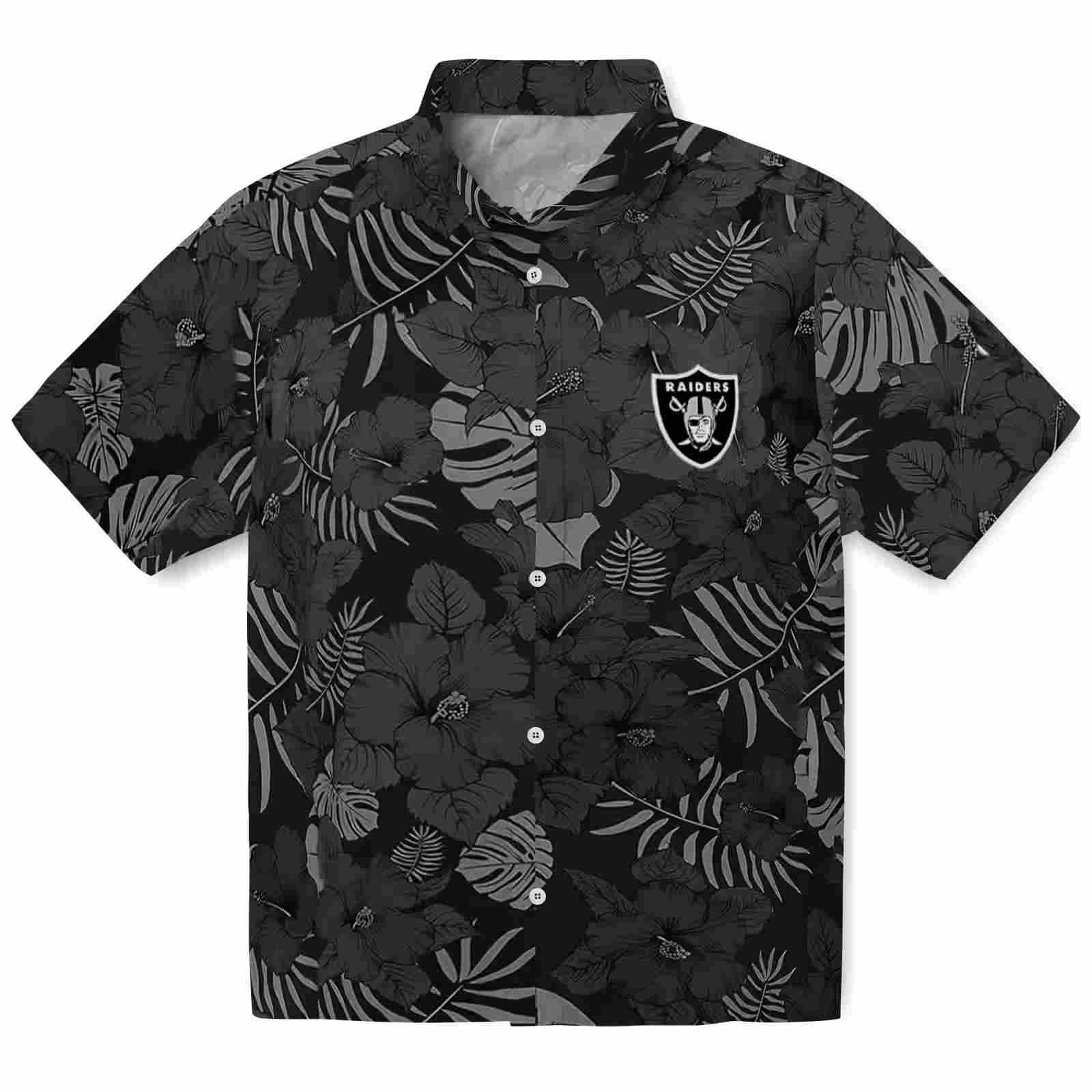 Las Vegas Raiders Jungle Vibes Black Hawaiian Shirt