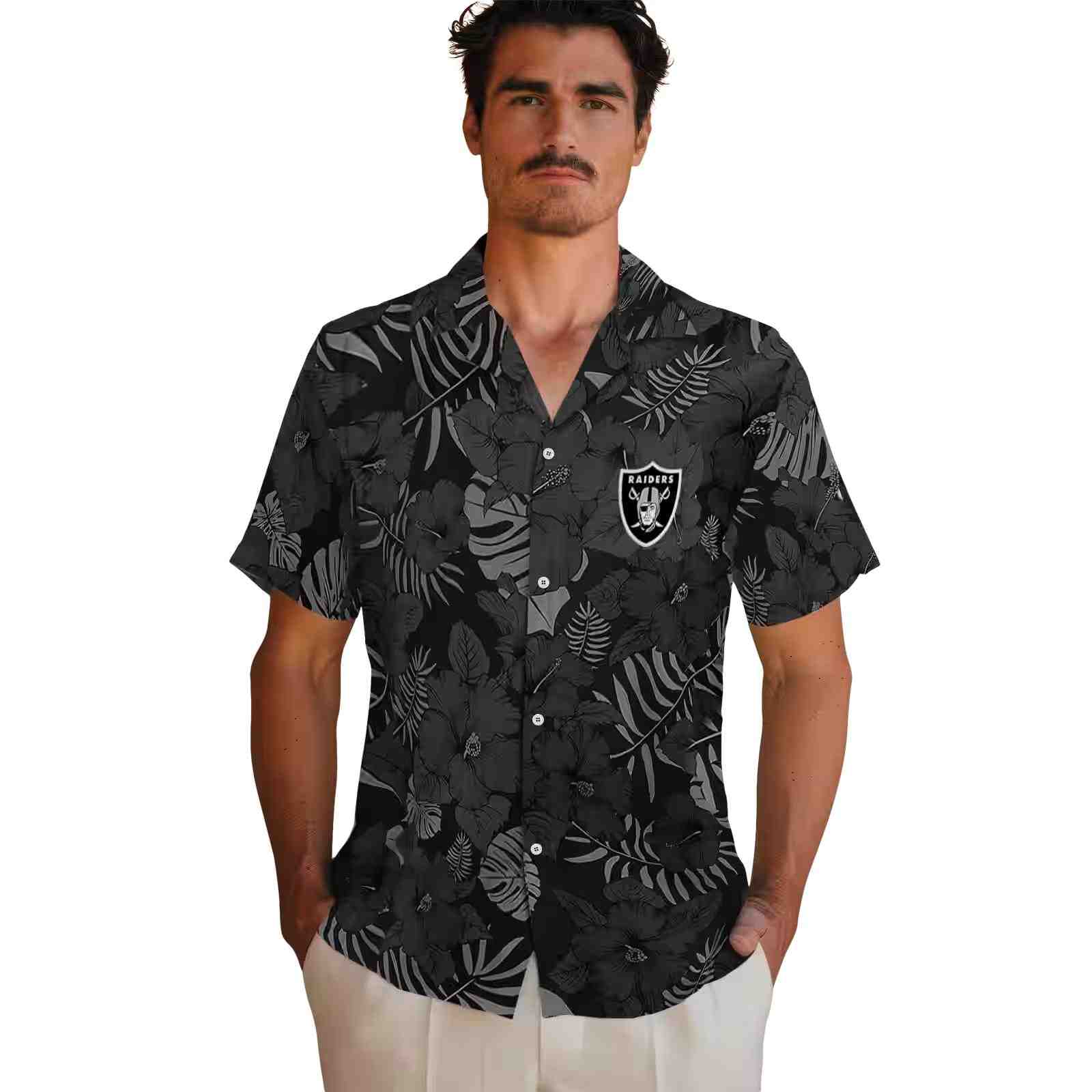 las vegas raiders jungle vibes black hawaiian shirt fashion forward