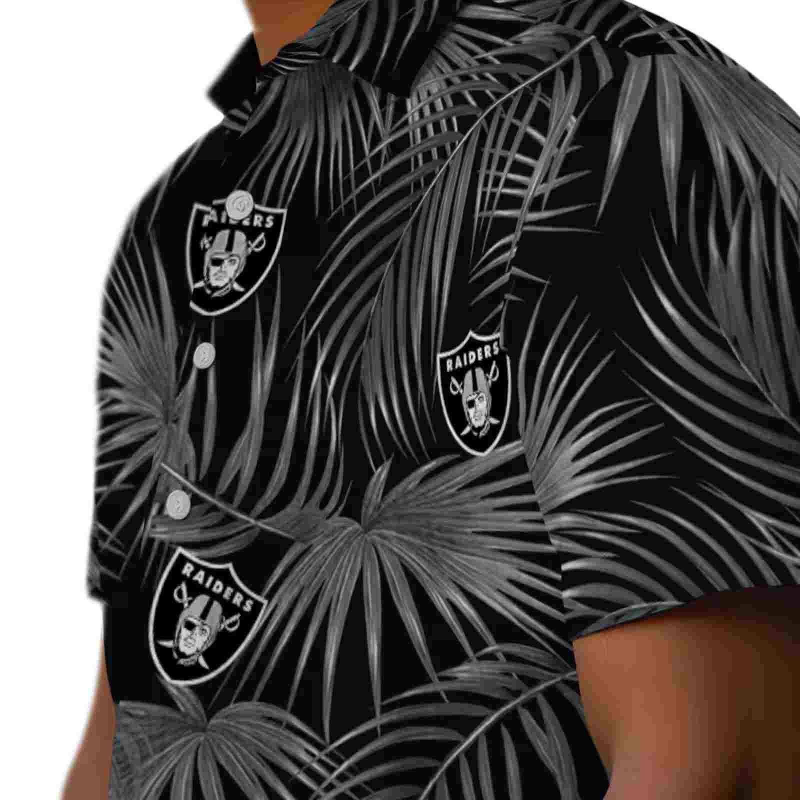 las vegas raiders leafy palms black hawaiian shirt trendy