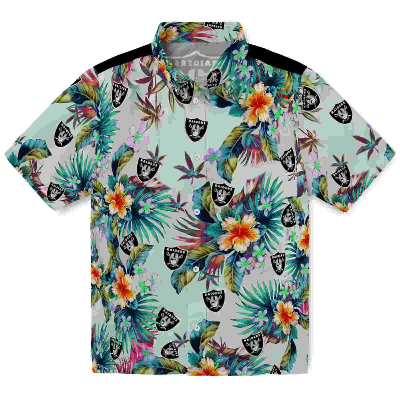 Las Vegas Raiders Tropical Foliage Green Hawaiian Shirt