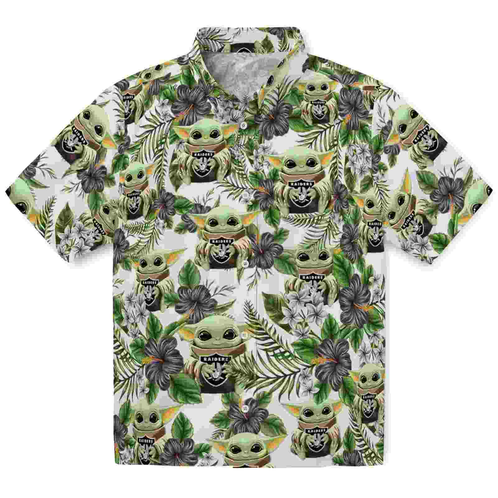 Las Vegas Raiders Tropical Yoda Green Hawaiian Shirt