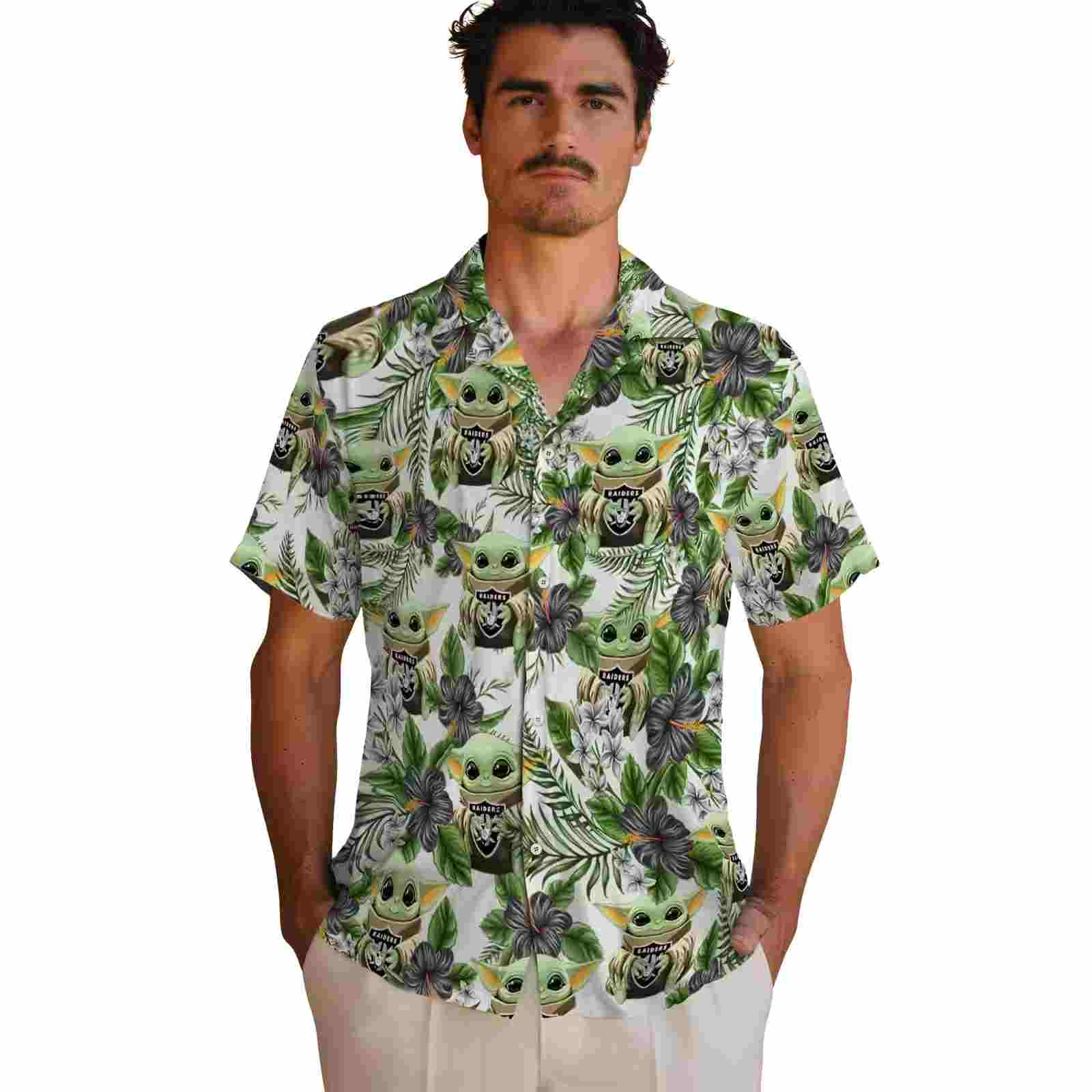 las vegas raiders tropical yoda green hawaiian shirt fashion forward