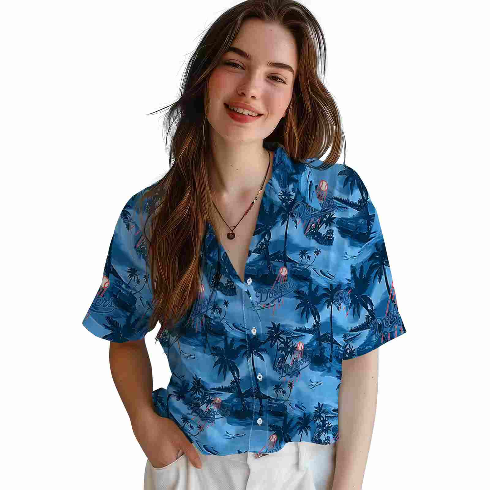 los angeles dodgers coastal palms blue hawaiian shirt latest model