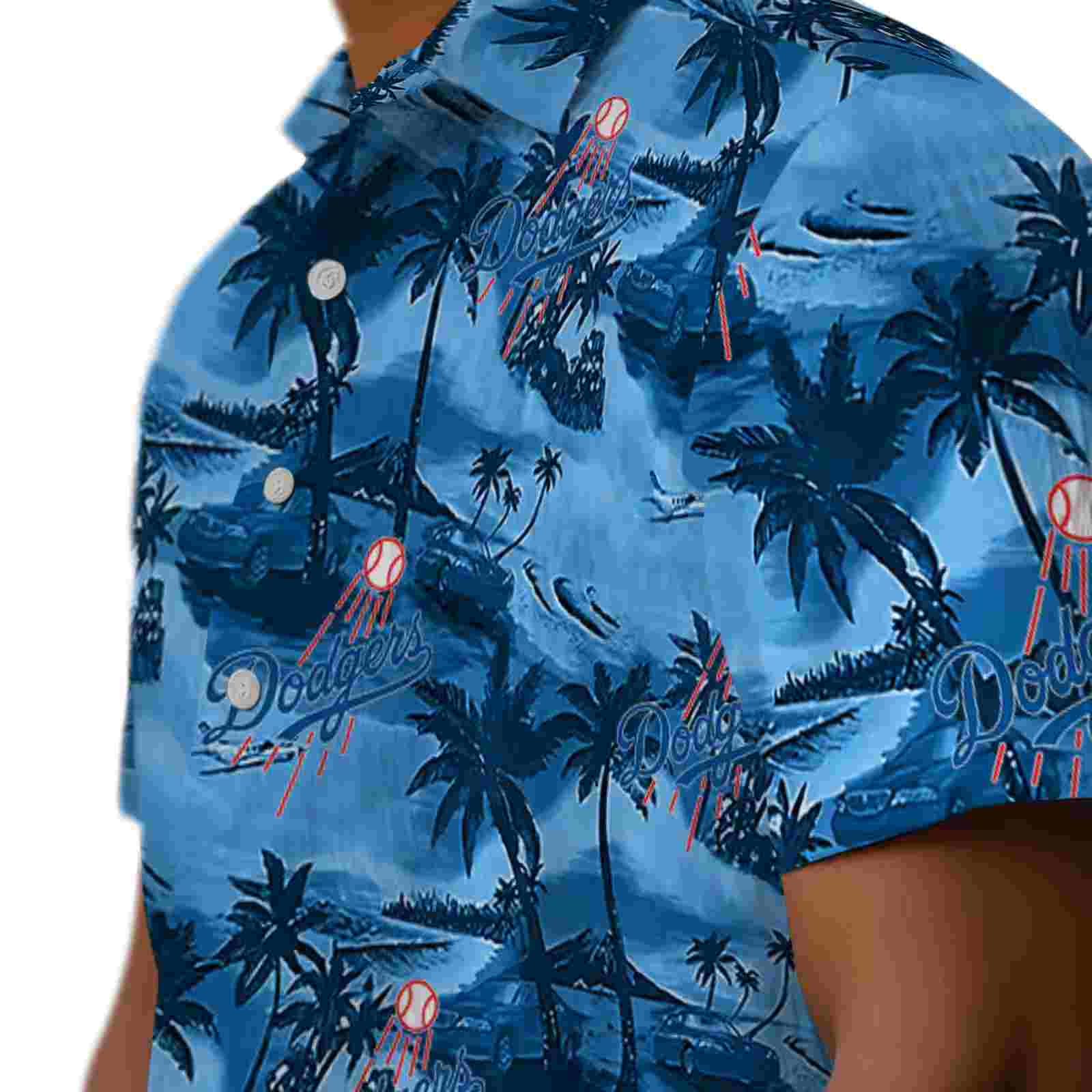 los angeles dodgers coastal palms blue hawaiian shirt trendy